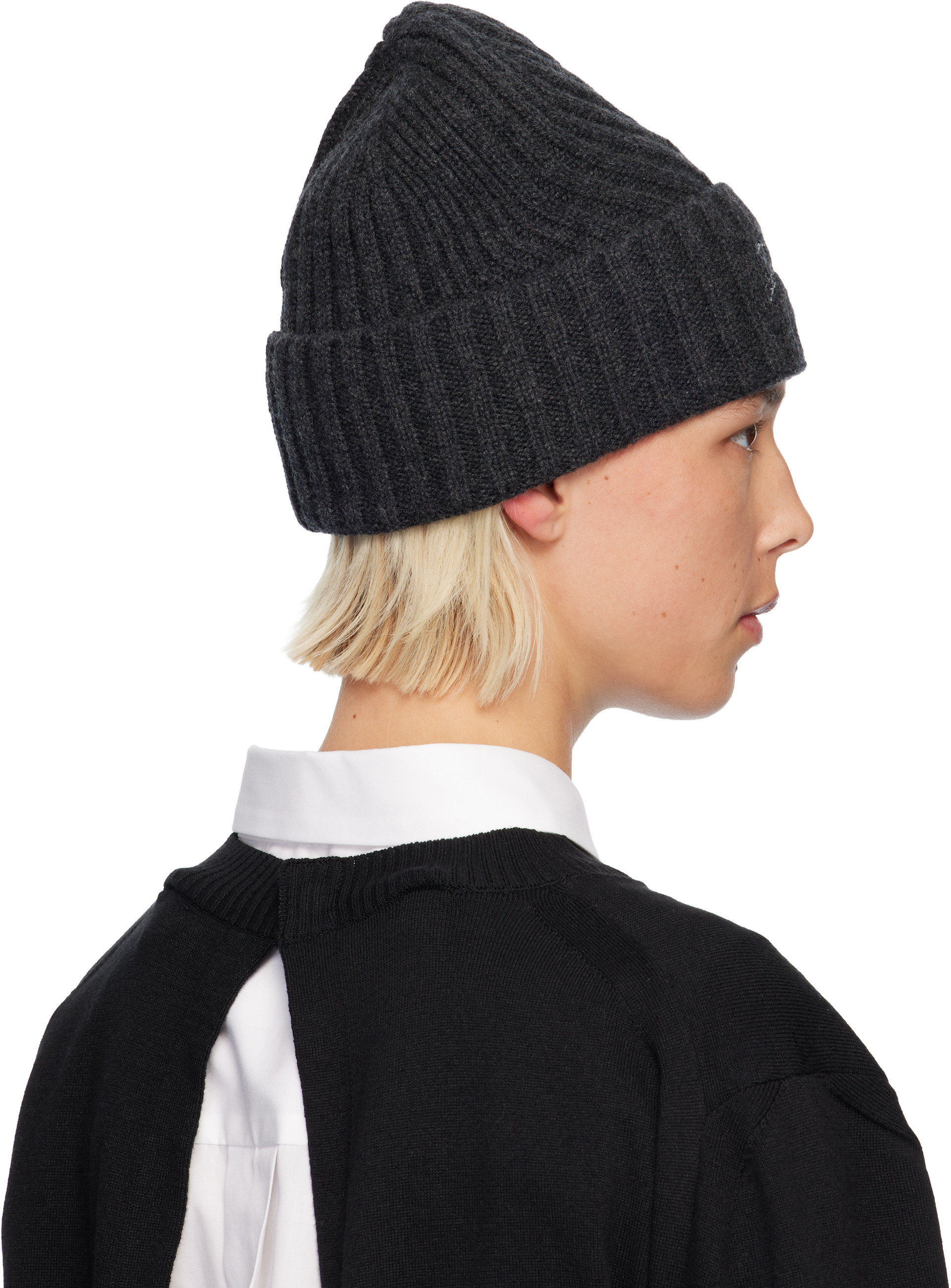 Jacquemus ビーニー JACQUEMUS Le Bonnet grosgrain-trimmed ribbed-knit beanie | NET-A