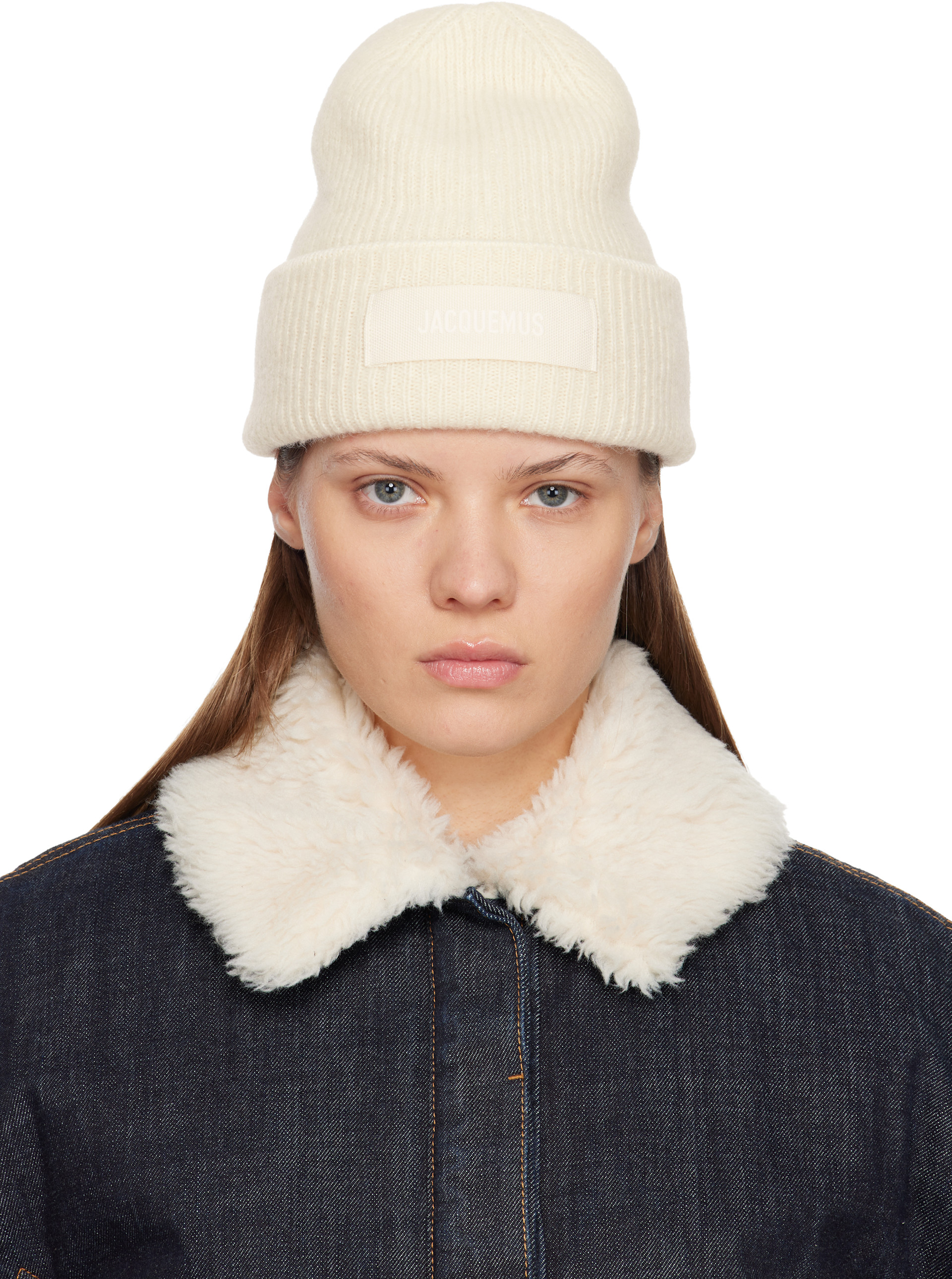 JACQUEMUS: Off-White La Casa 'The Gros Grain' Beanie | SSENSE