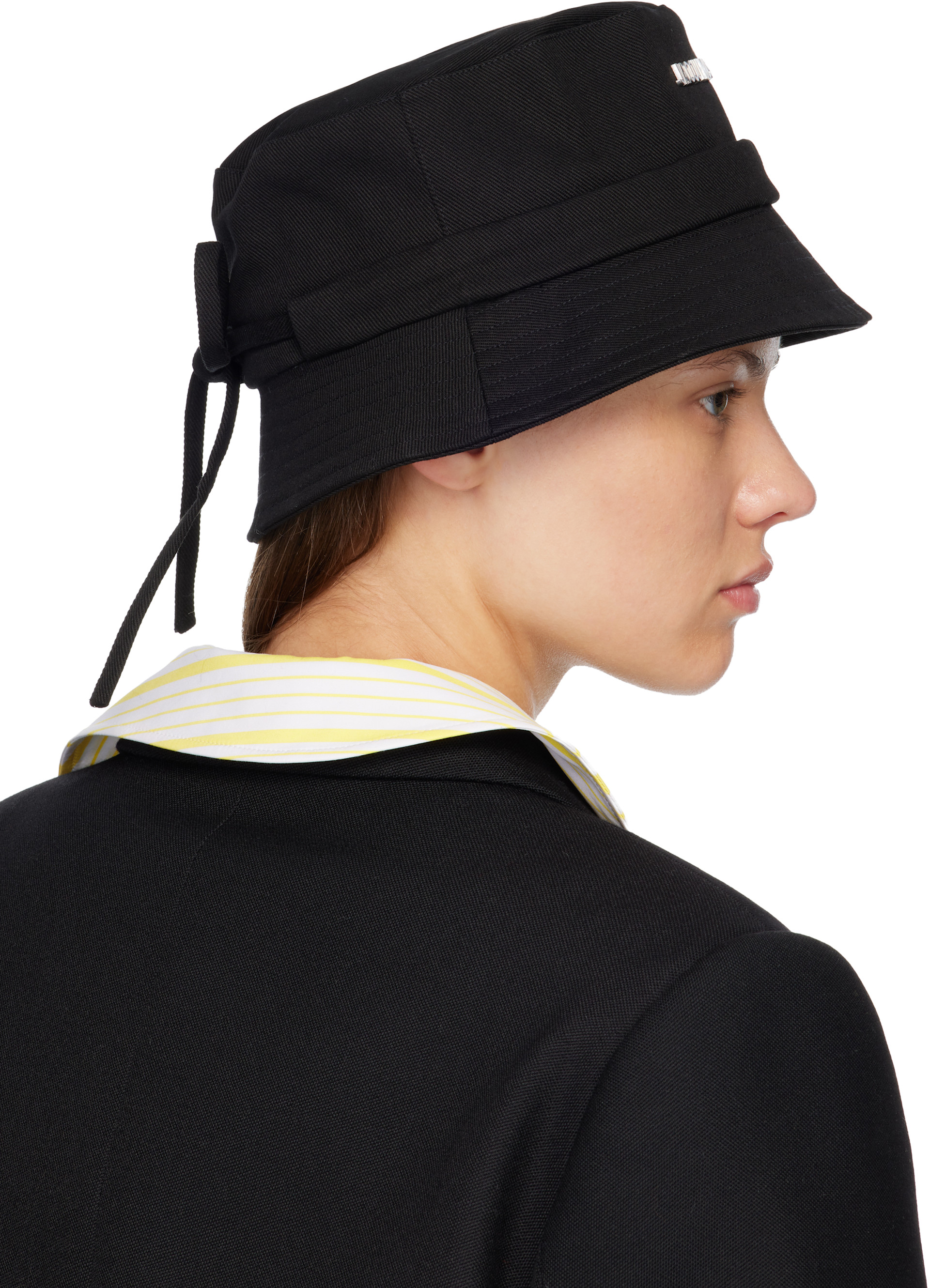 帽子 jacquemus Les Classiques JACQUEMUS: Black Les Classiques 'The Gadjo' Bucket Hat | SSENSE