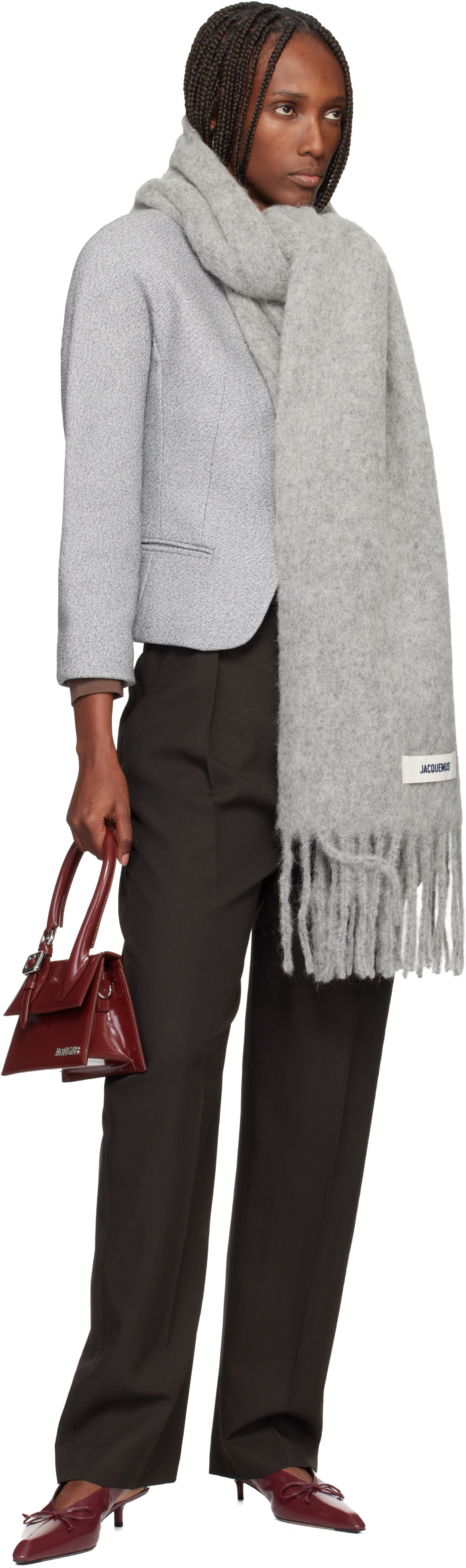 JACQUEMUS: Gray 'The Carro' Scarf | SSENSE