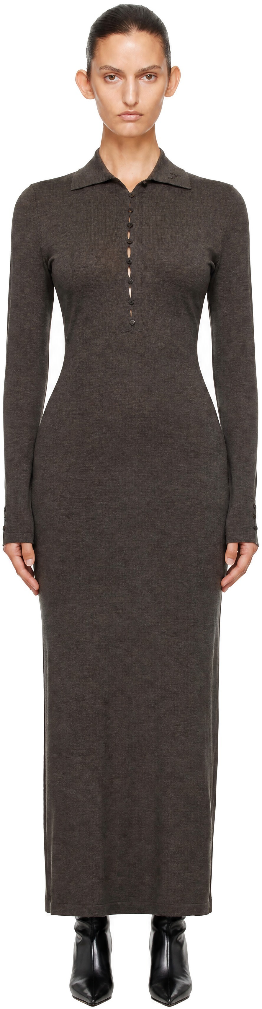 JACQUEMUS: Brown 'The Merino Polo' Maxi Dress | SSENSE
