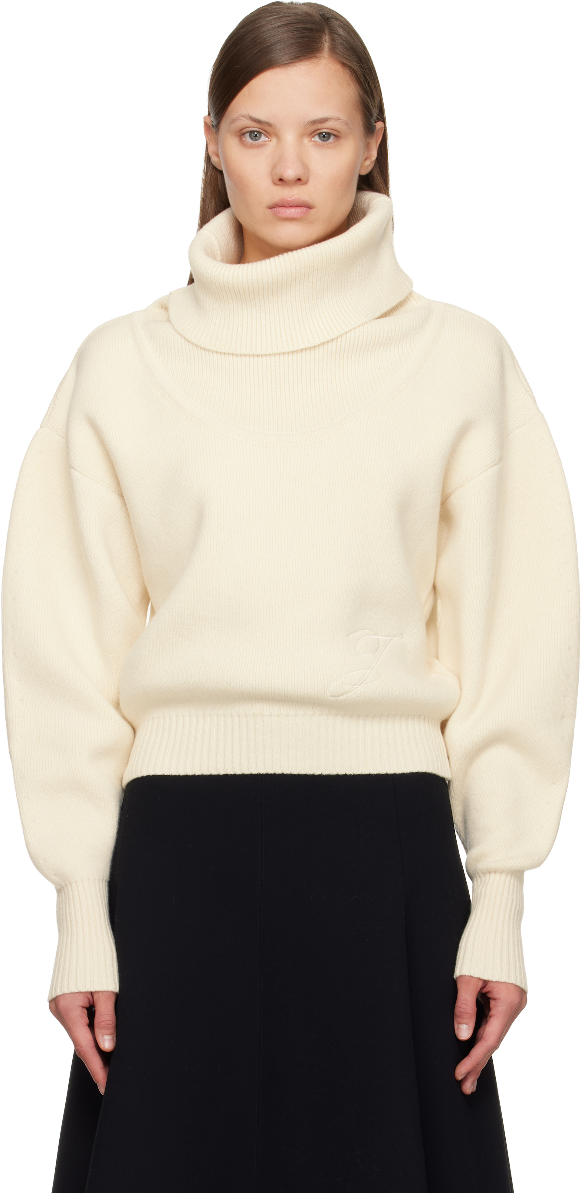 JACQUEMUS - Pull Pallone blanc cassé