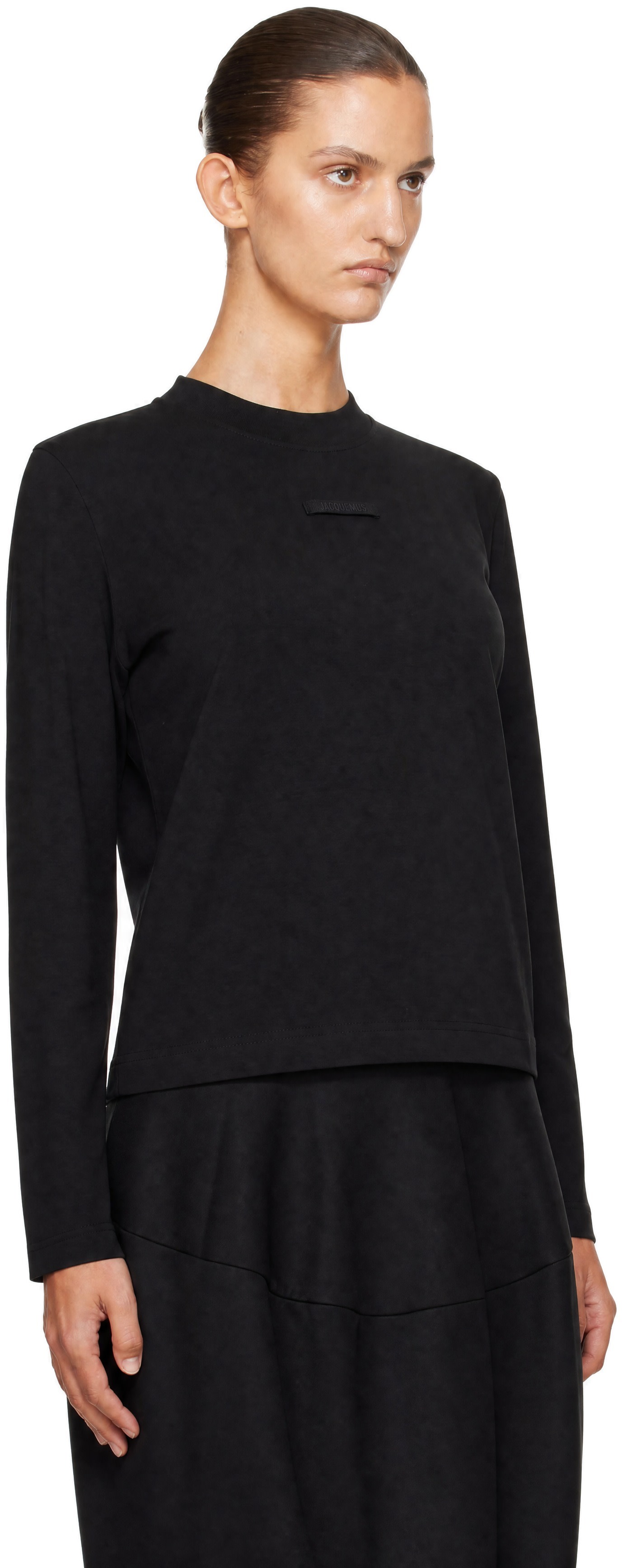 JACQUEMUS トップス JACQUEMUS: Black 'The Gros Grain Long-Sleeve' T-shirt | SSENSE