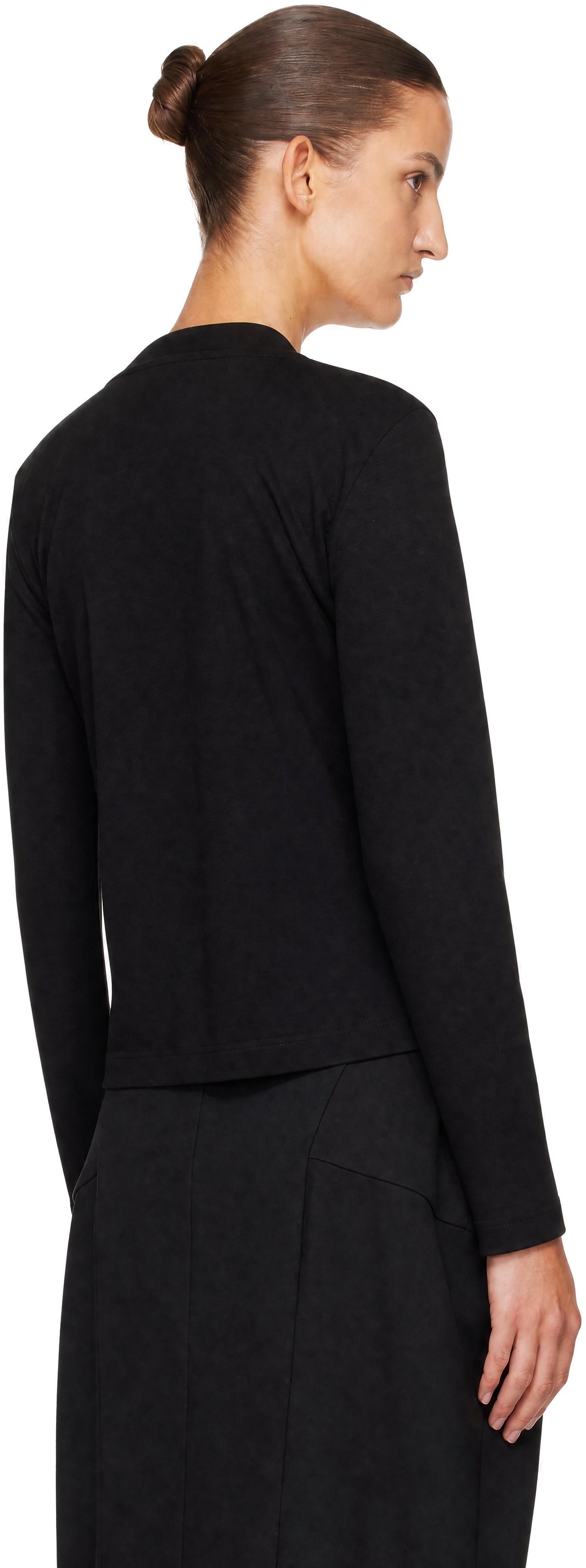 JACQUEMUS: Black 'The Gros Grain Long-Sleeve' T-shirt | SSENSE