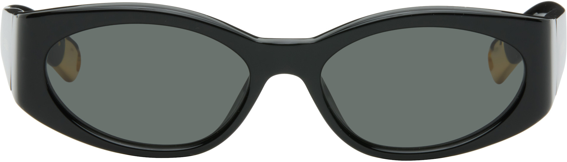 JACQUEMUS: Black 'The Ovalo' Sunglasses | SSENSE