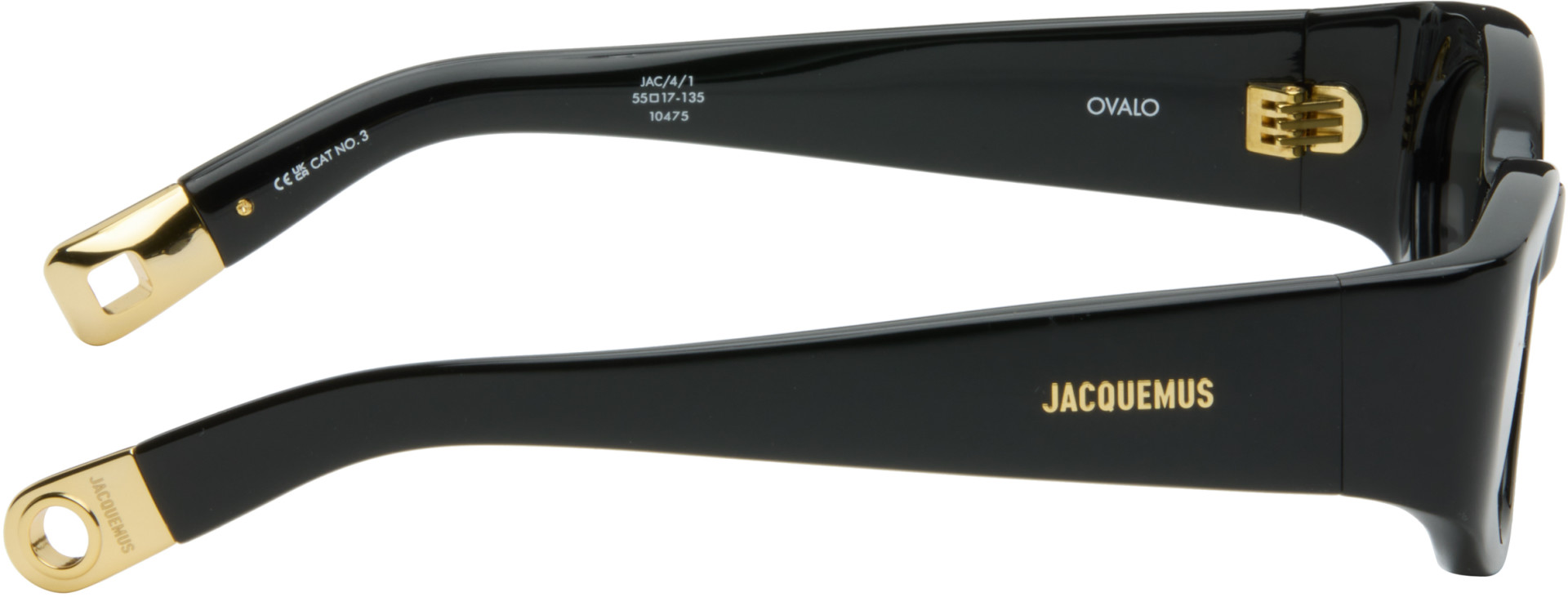 JACQUEMUS: Black 'The Ovalo' Sunglasses | SSENSE