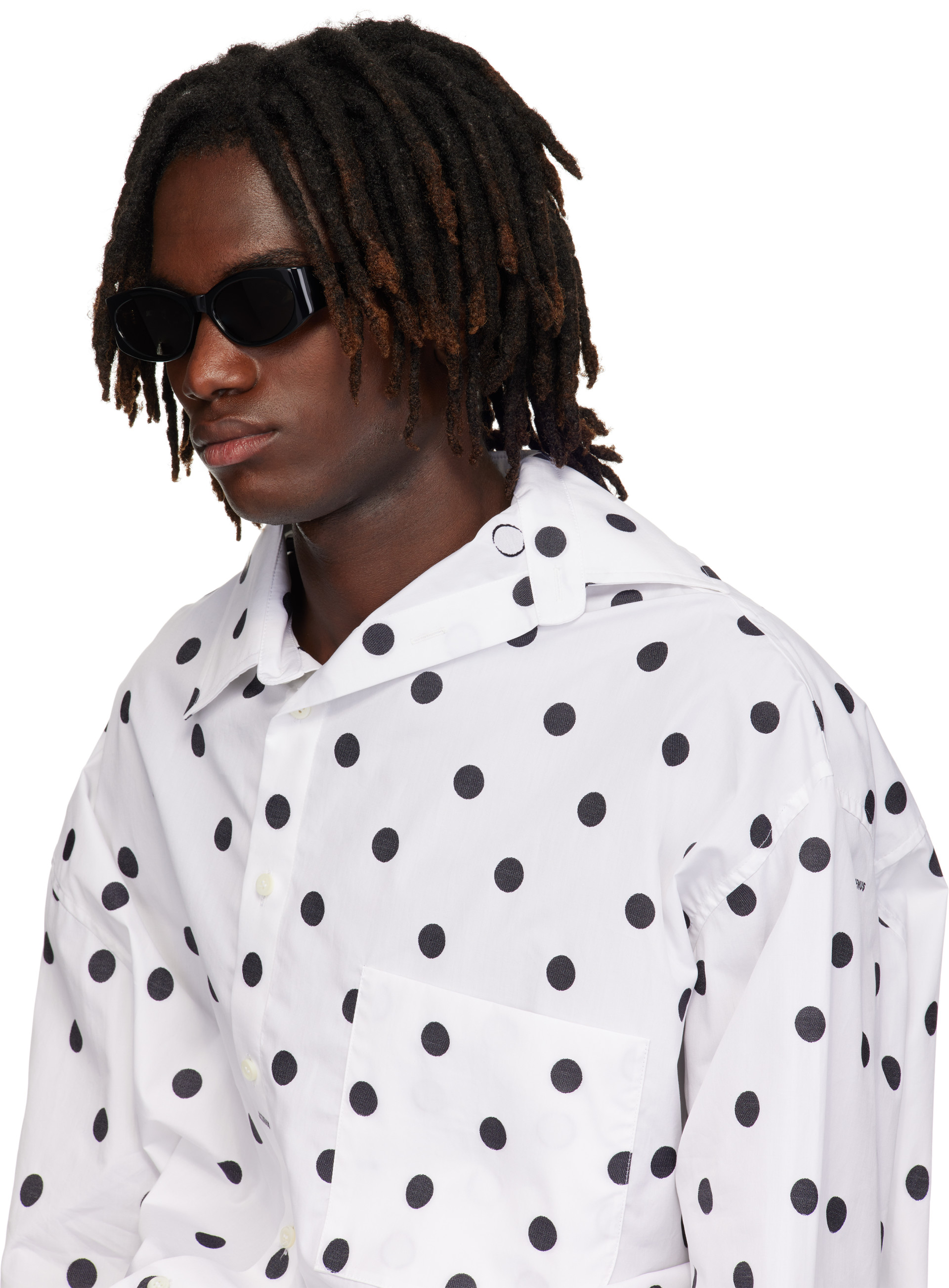 JACQUEMUS: Black 'The Ovalo' Sunglasses | SSENSE