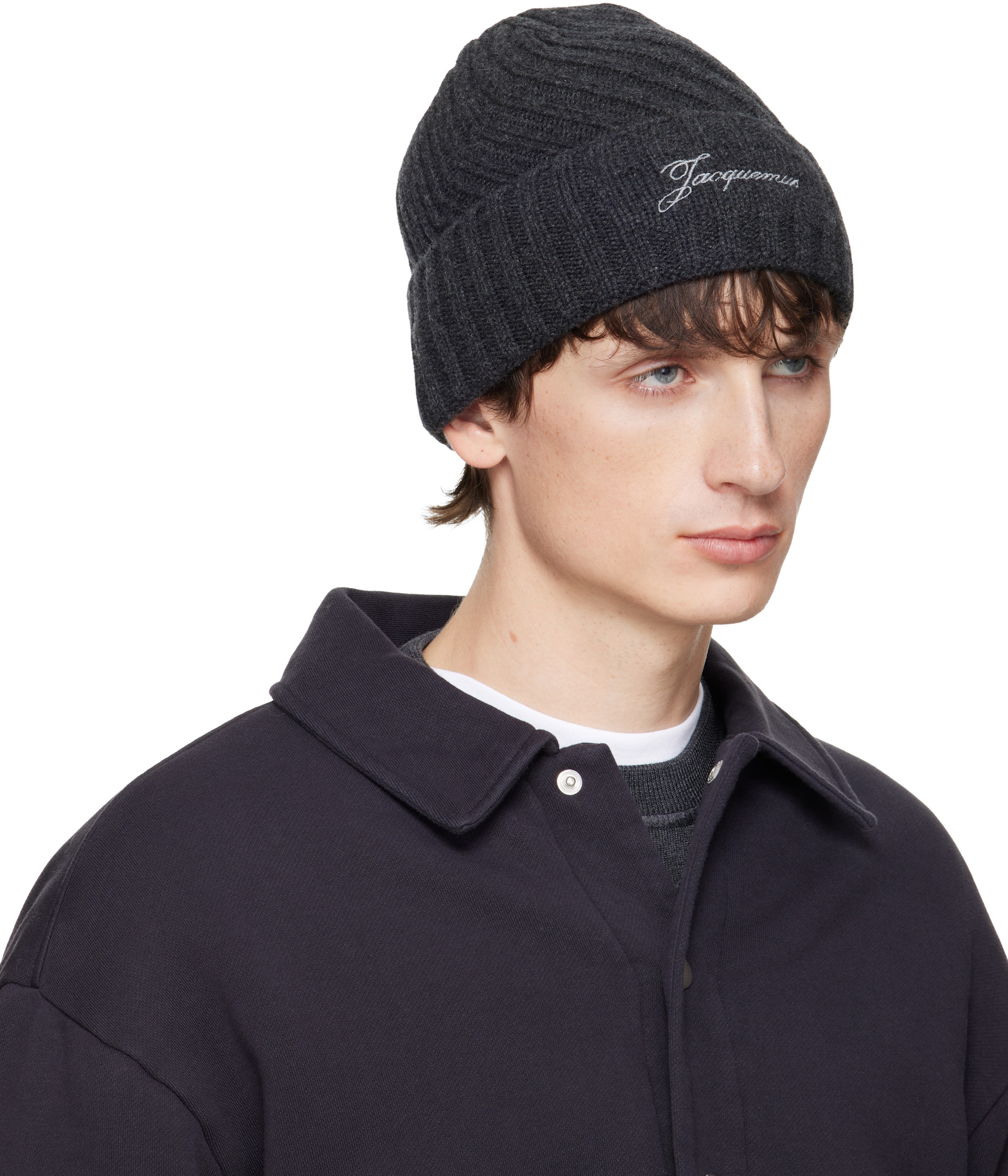 JACQUEMUS: Gray 'The Tourni' Beanie | SSENSE