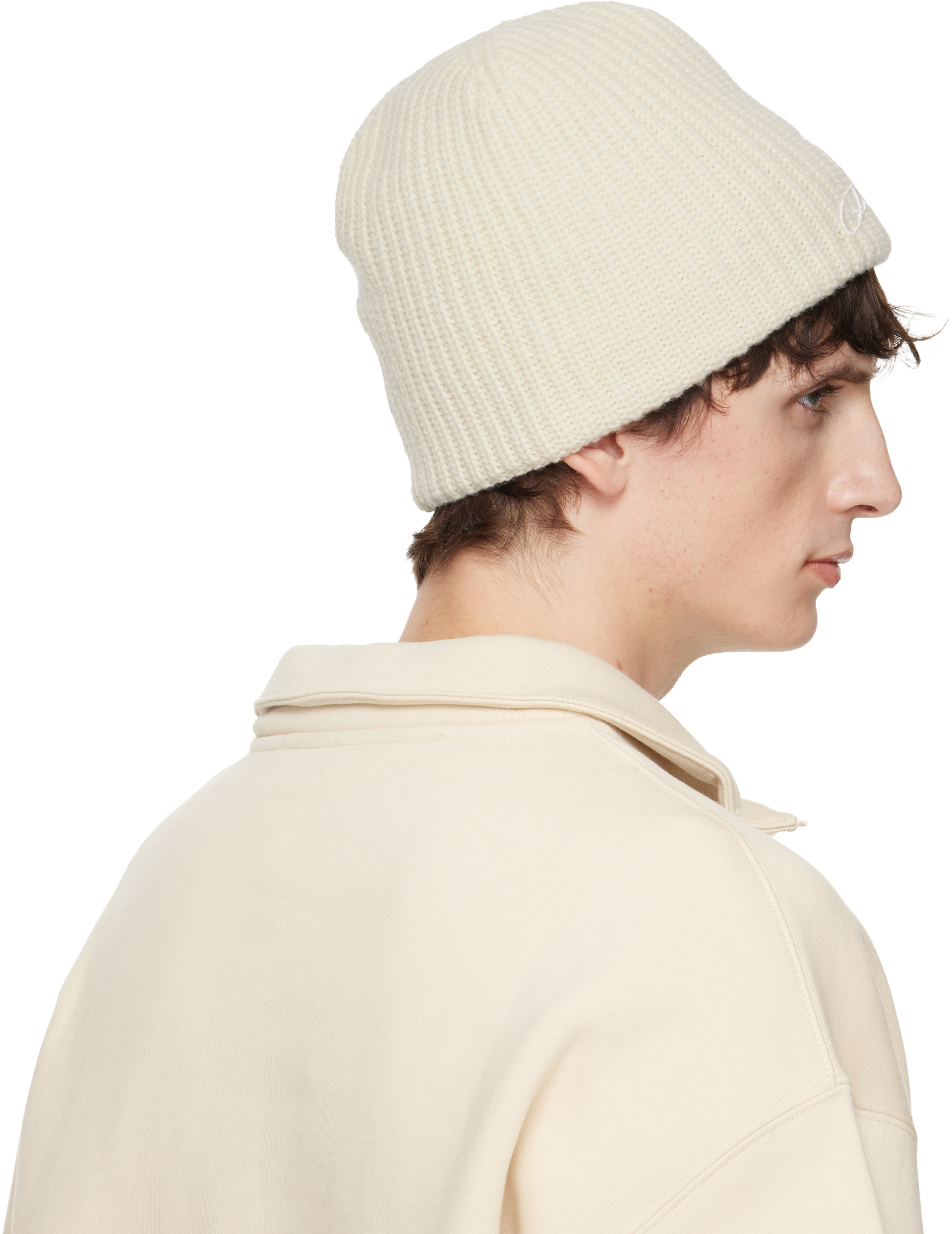 JACQUEMUS: オフホワイト 'The Espiral' ビーニー | SSENSE 日本
