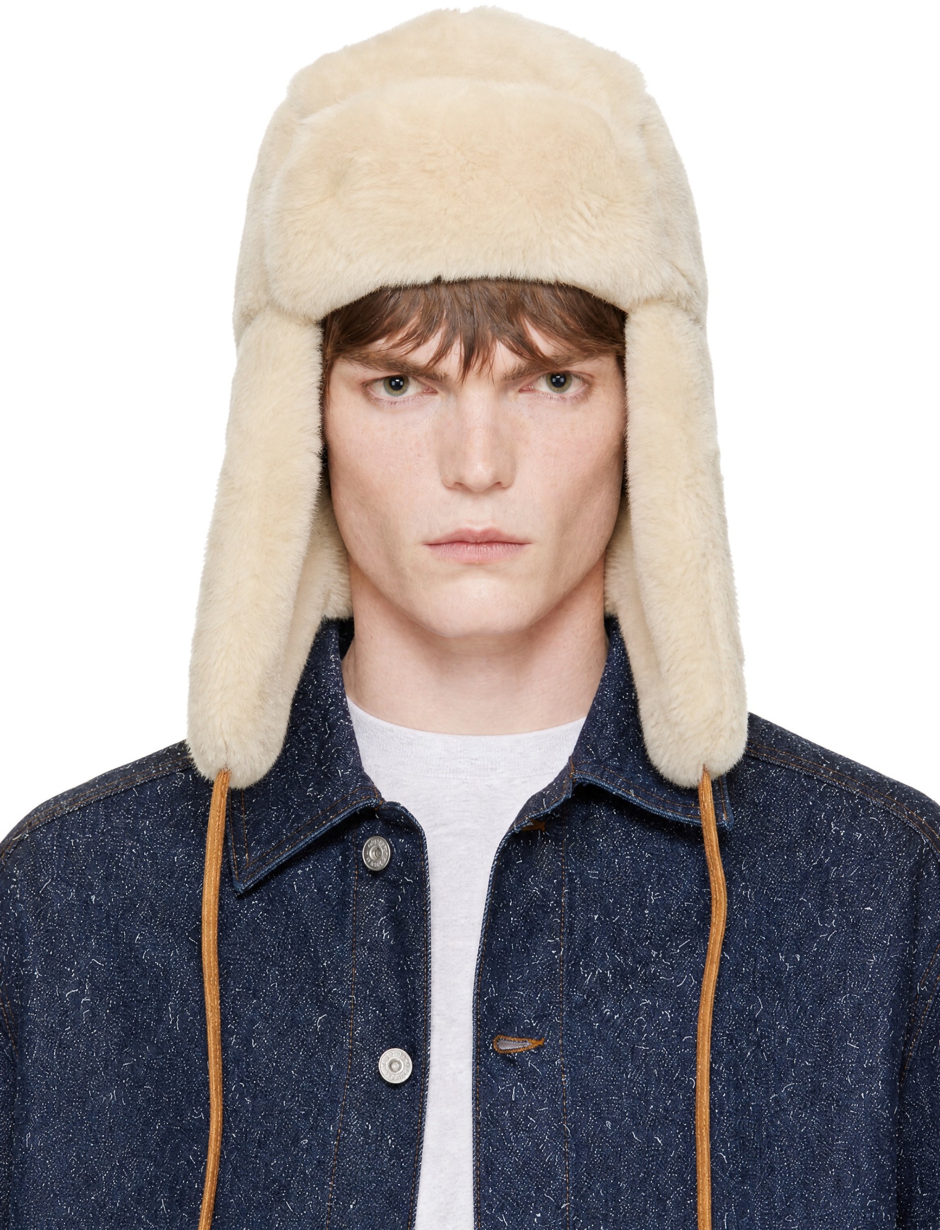 JACQUEMUS - Off-White 'La Chapka' Shearling Hat