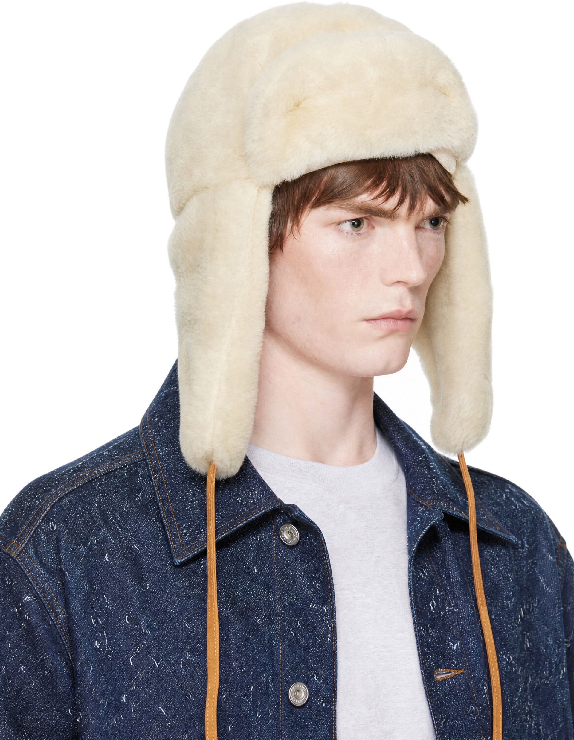 JACQUEMUS - Off-White 'La Chapka' Shearling Hat