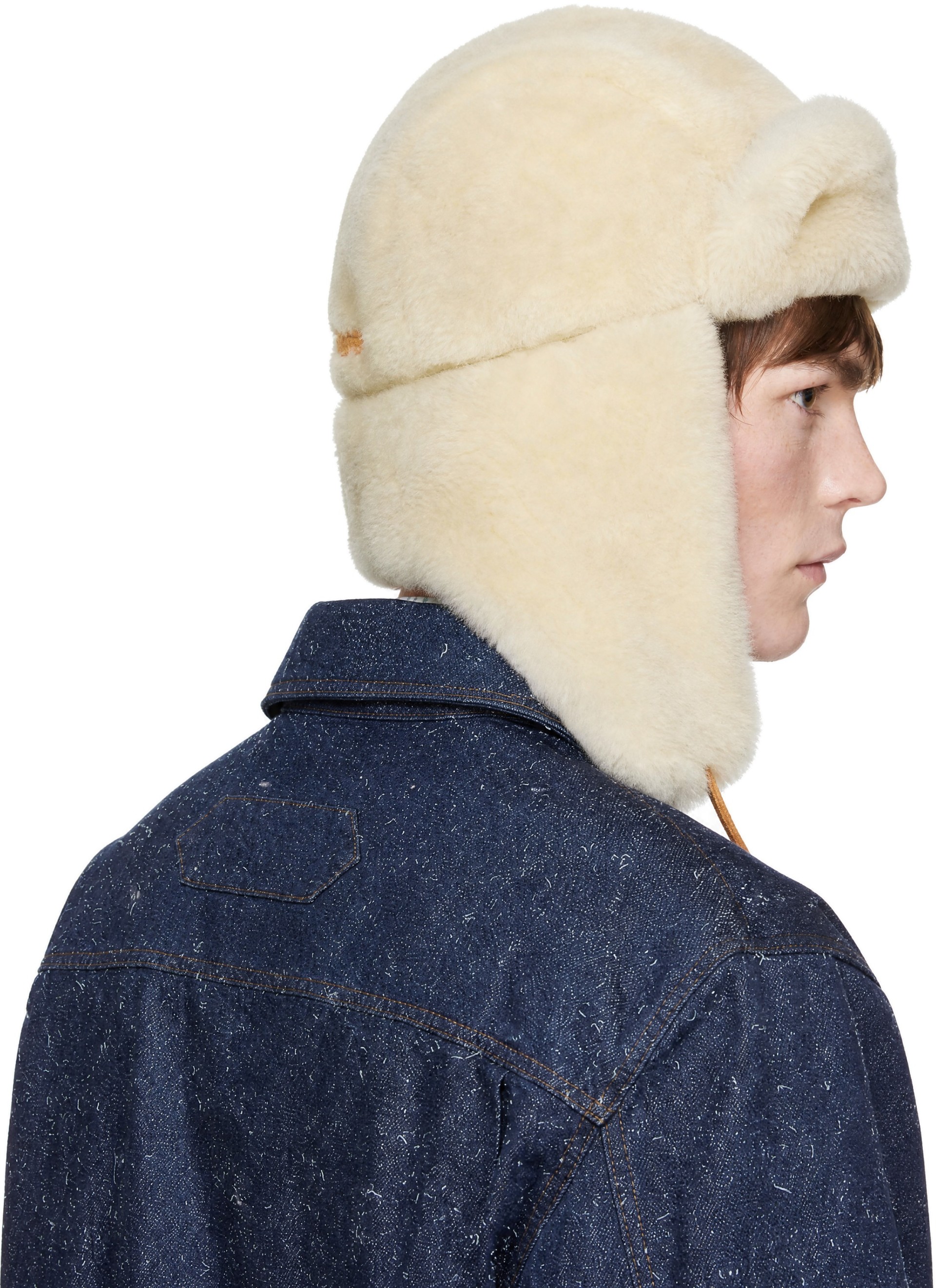 JACQUEMUS - Off-White 'La Chapka' Shearling Hat