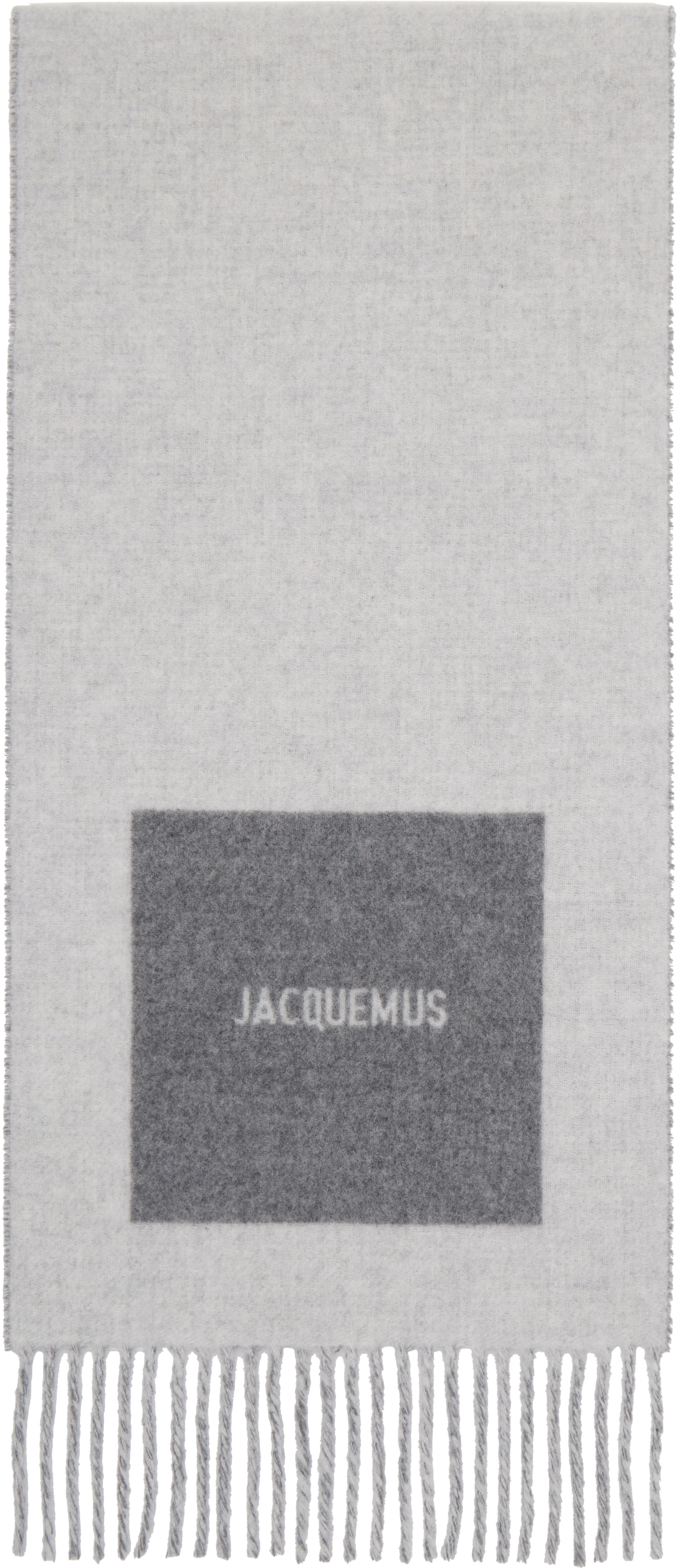 JACQUEMUS: Gray 'The Rond Carré' Scarf | SSENSE