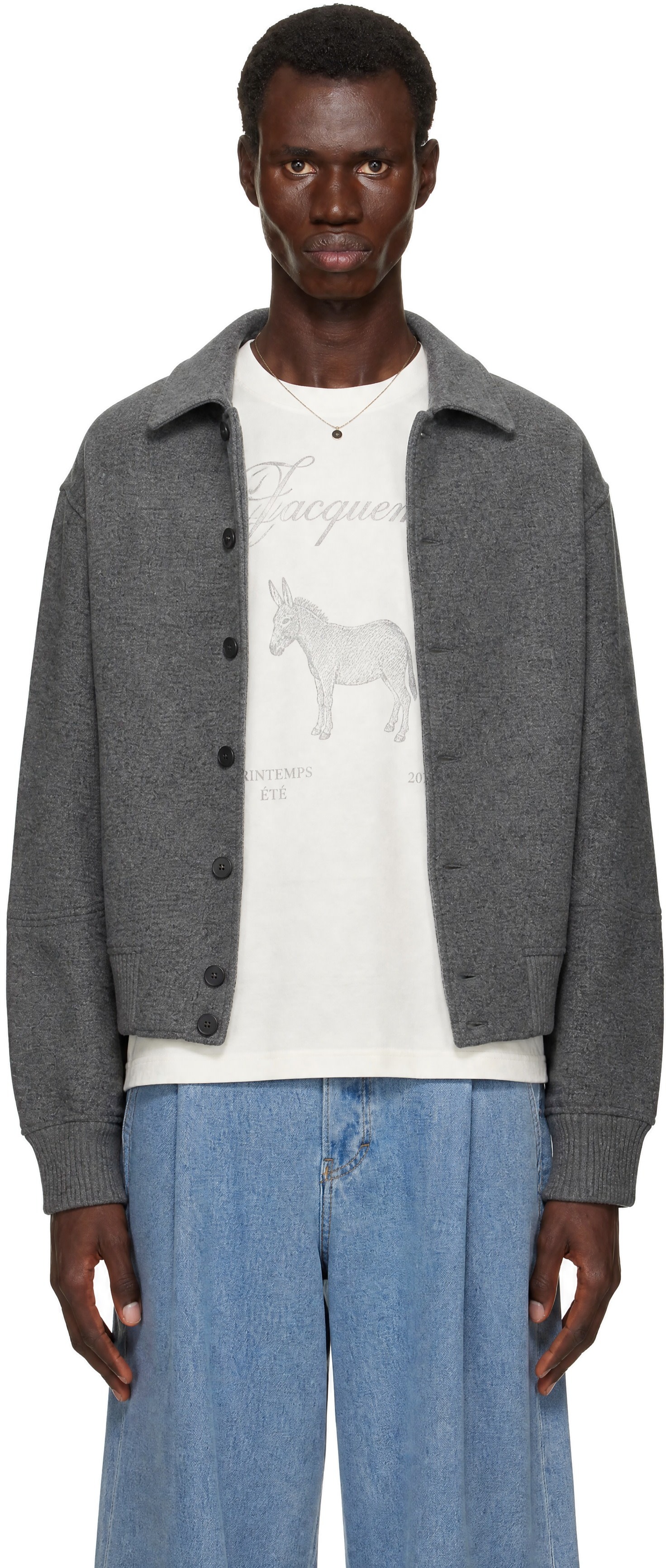 JACQUEMUS - Gray 'The Feltro Bomber' Jacket
