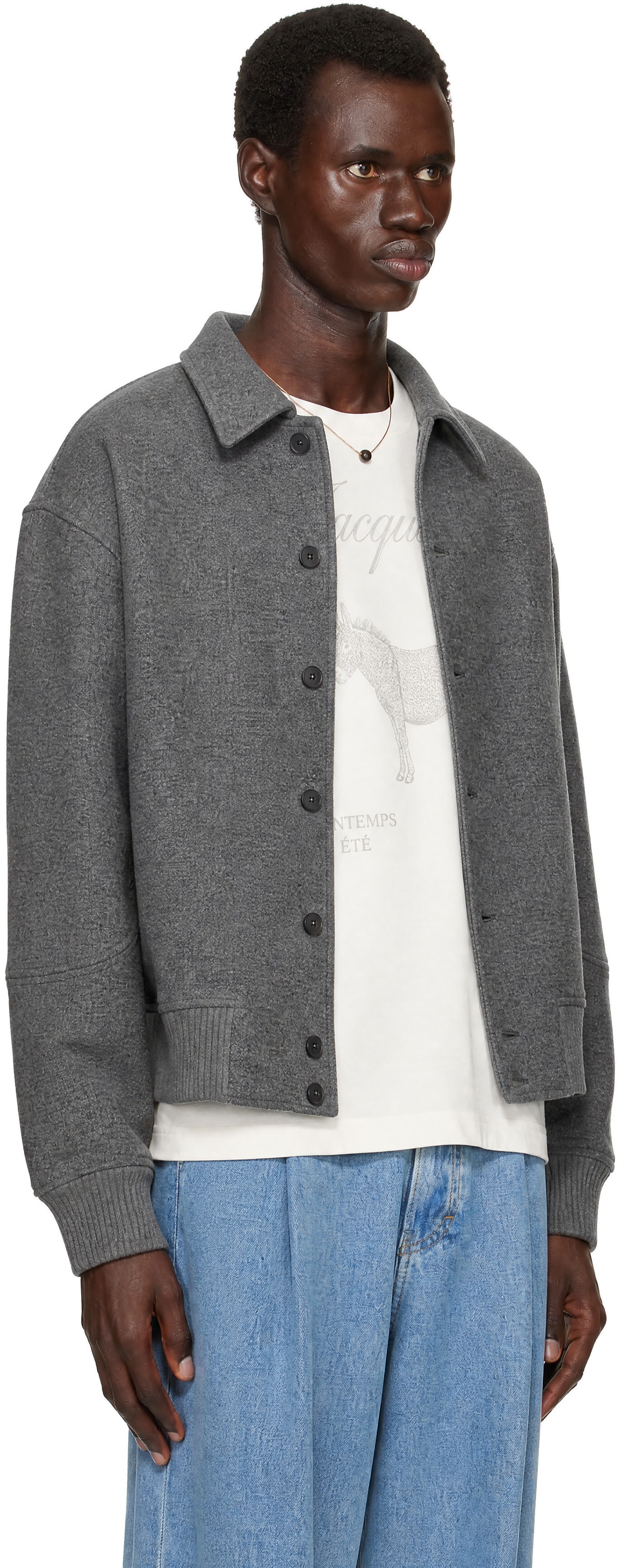 JACQUEMUS - Gray 'The Feltro Bomber' Jacket
