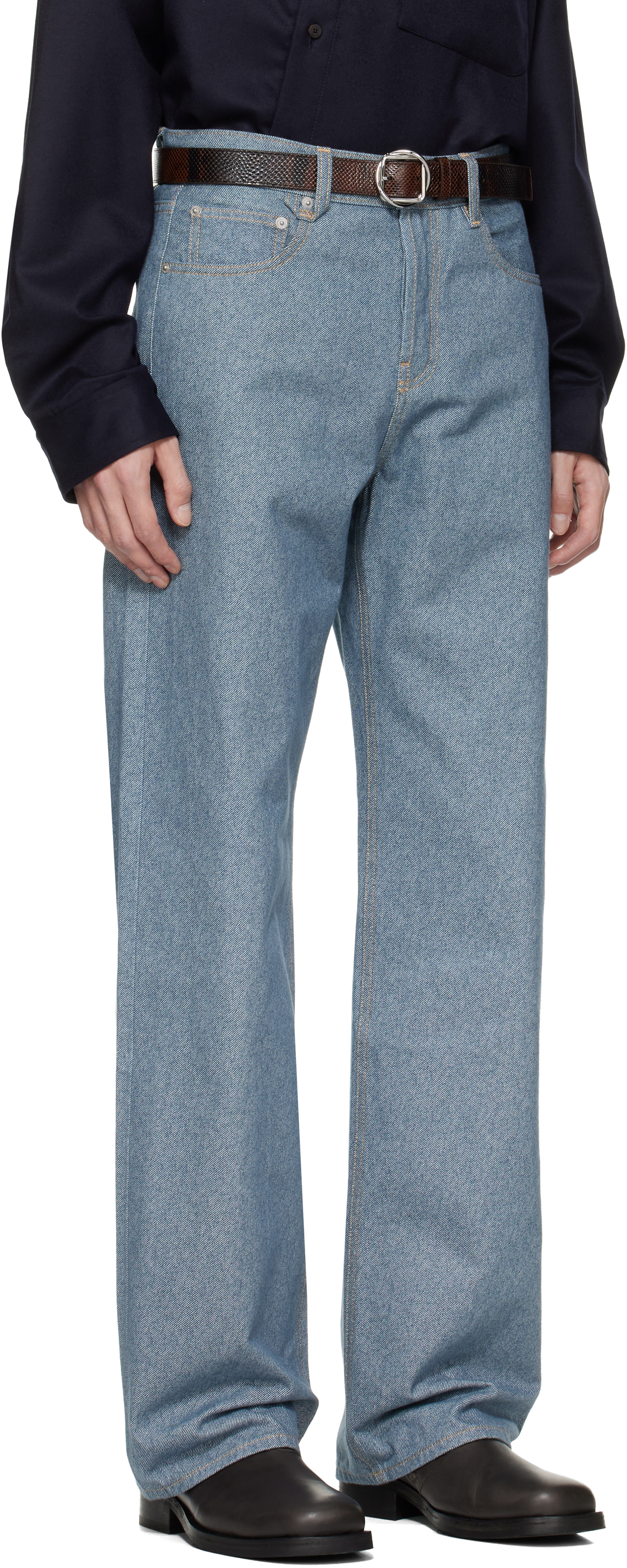 JACQUEMUS: ブルー 'The straight de-Nîmes' ジーンズ | SSENSE 日本