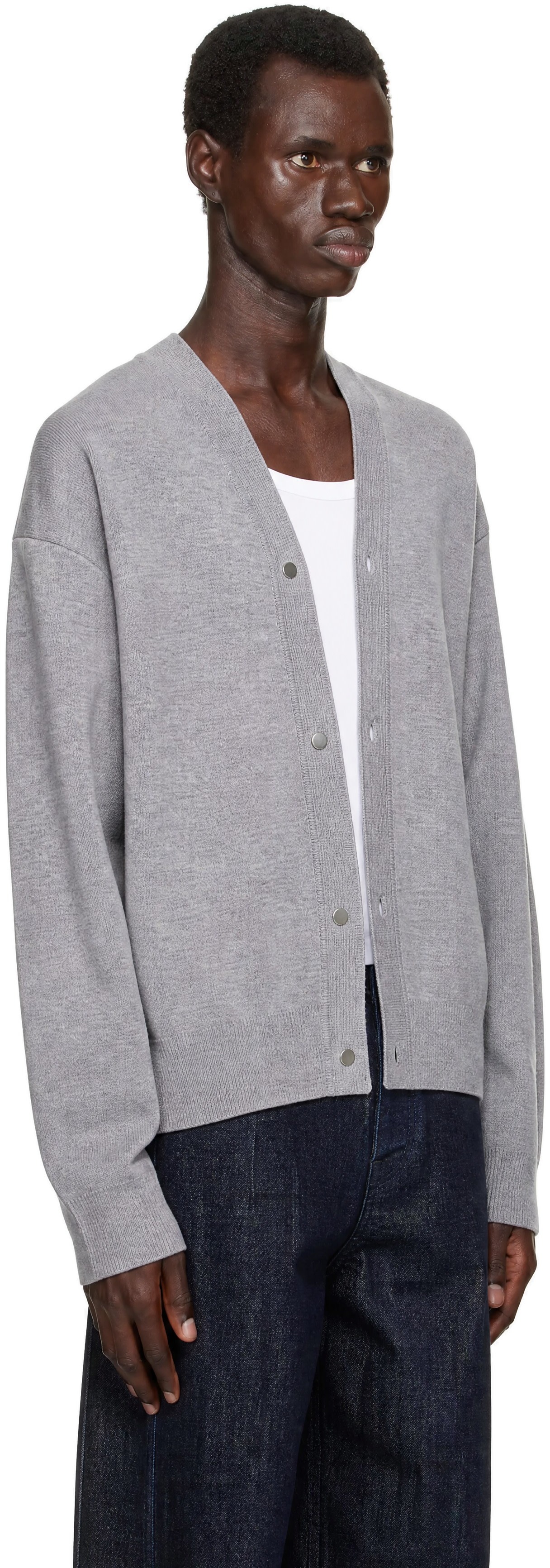 JACQUEMUS - Cardigan gris à boutons