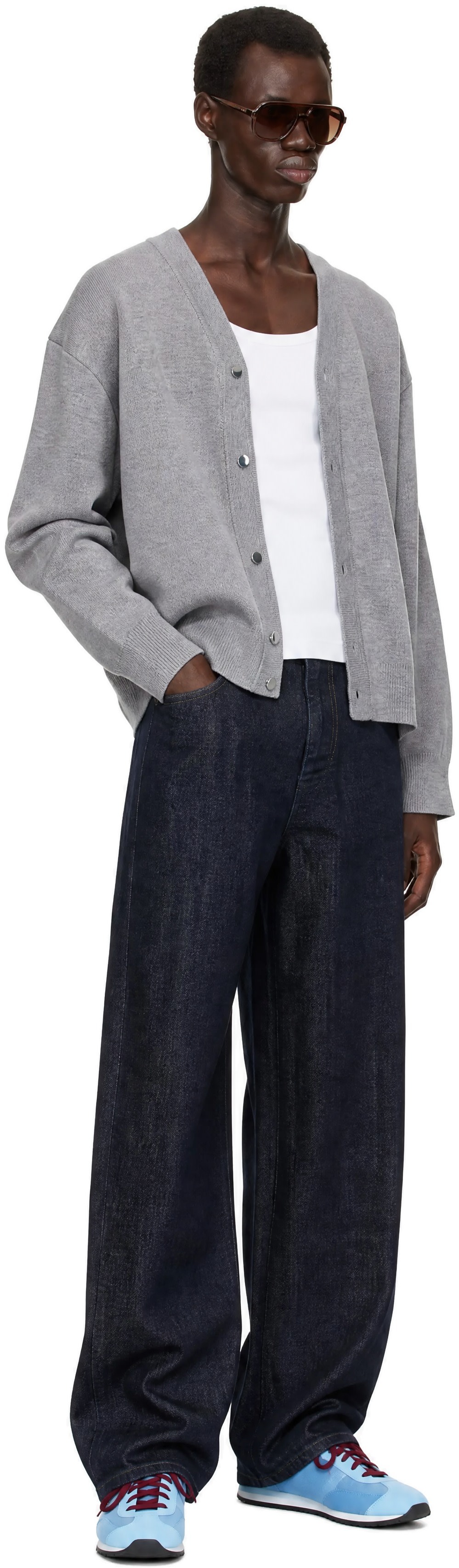 JACQUEMUS - Cardigan gris à boutons