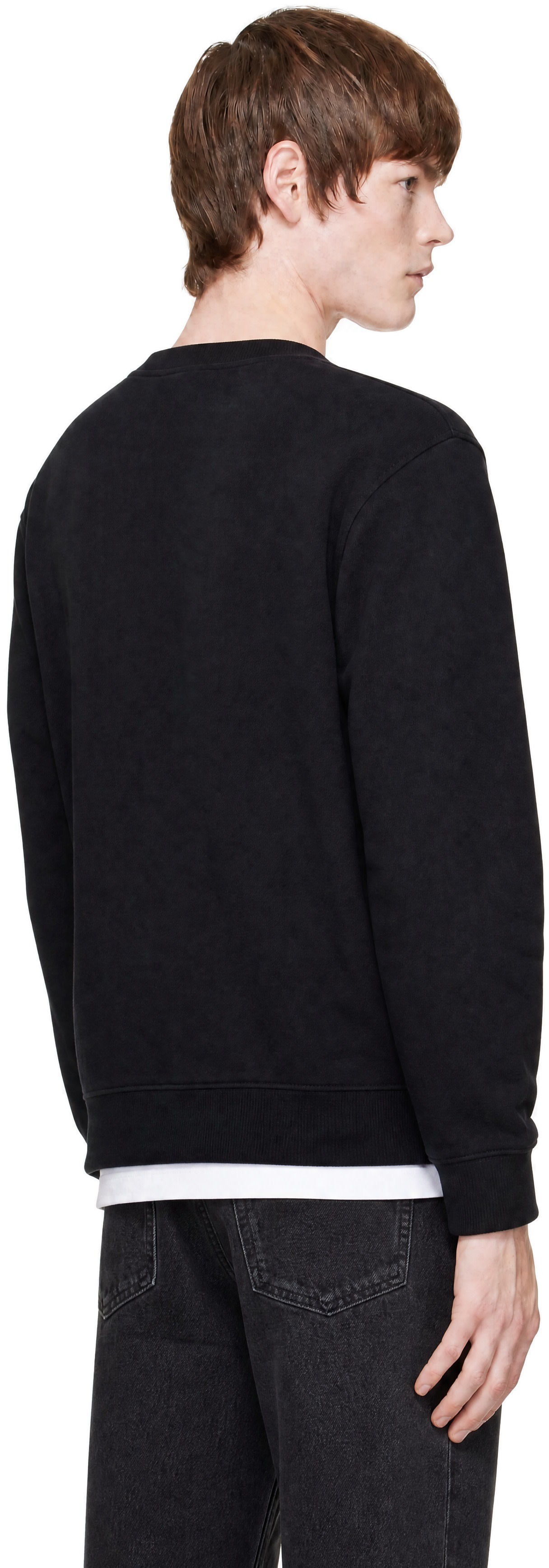 JACQUEMUS - Pull molletonné noir à écusson en gros-grain