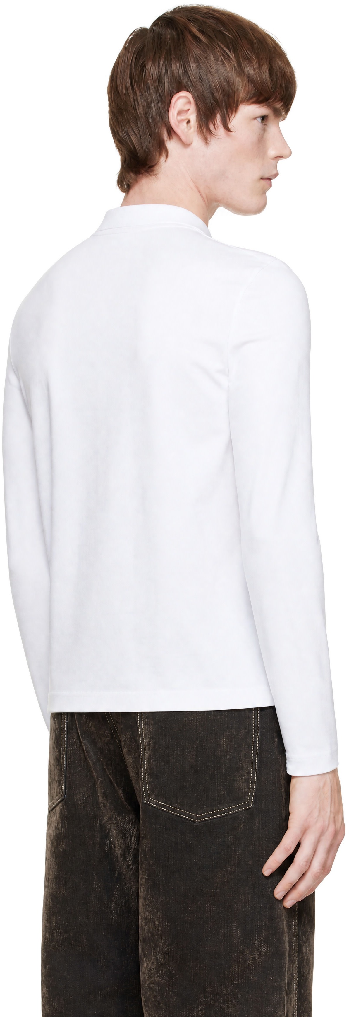 JACQUEMUS: White 'The Gros Grain long-sleeve' T-shirt | SSENSE