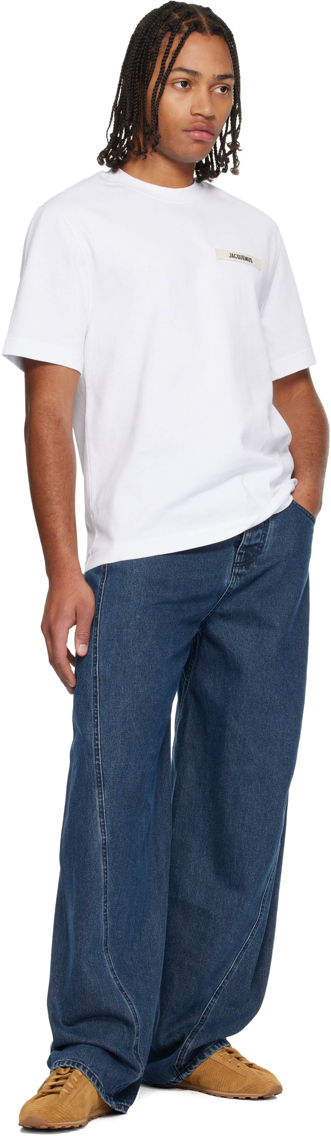 JACQUEMUS: White 'Le T-shirt Gros Grain' T-shirt | SSENSE Canada