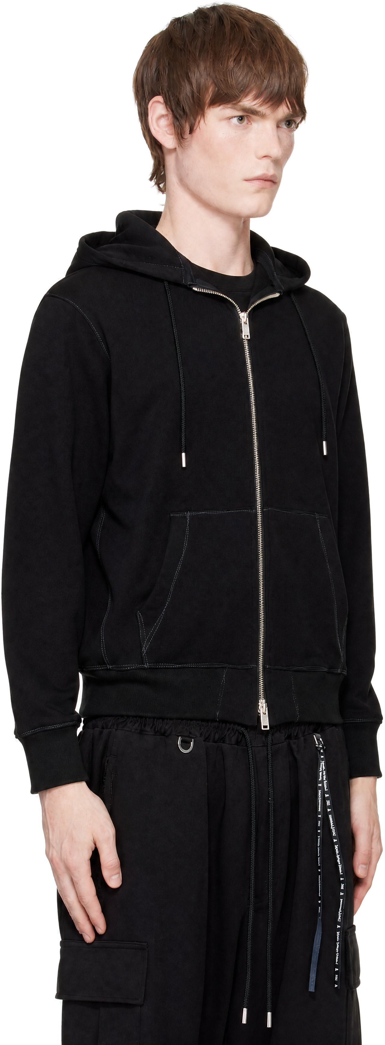 mastermind JAPAN - Black Stitched Zip Hoodie