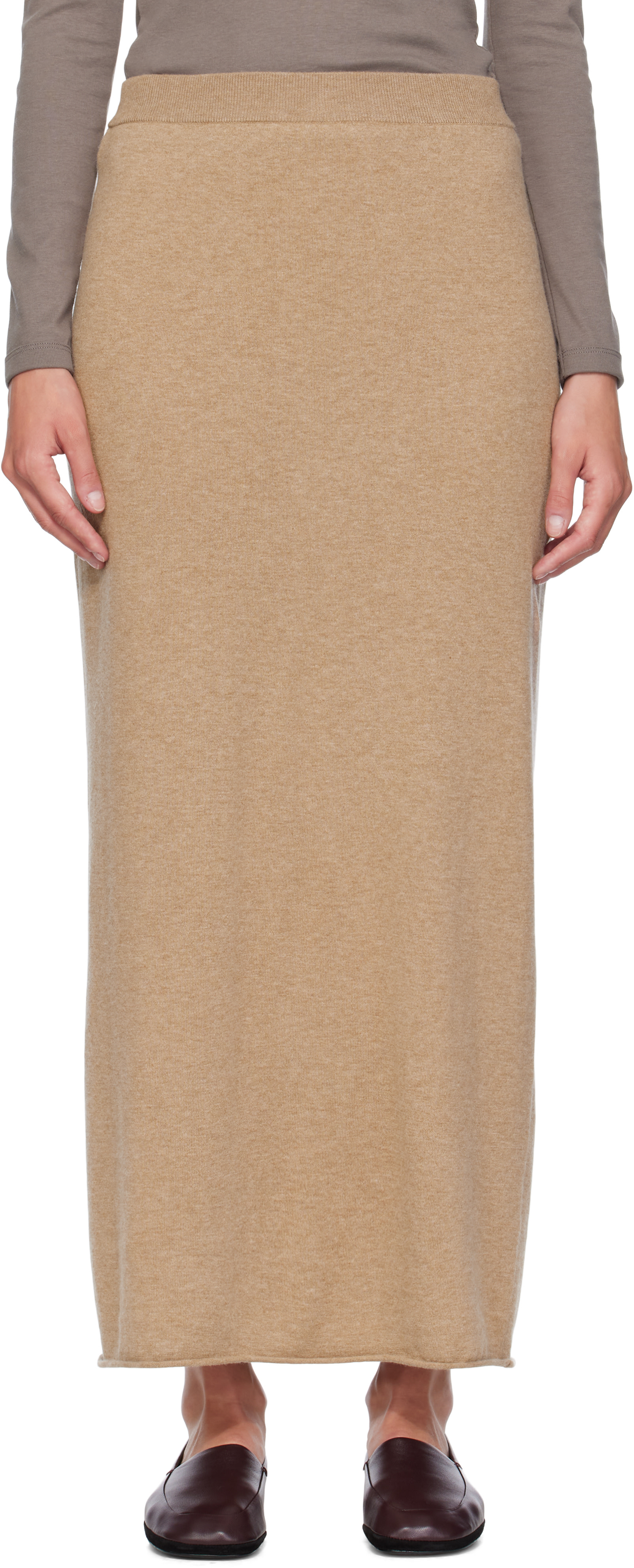 LISA YANG - Jupe midi Charlotta beige