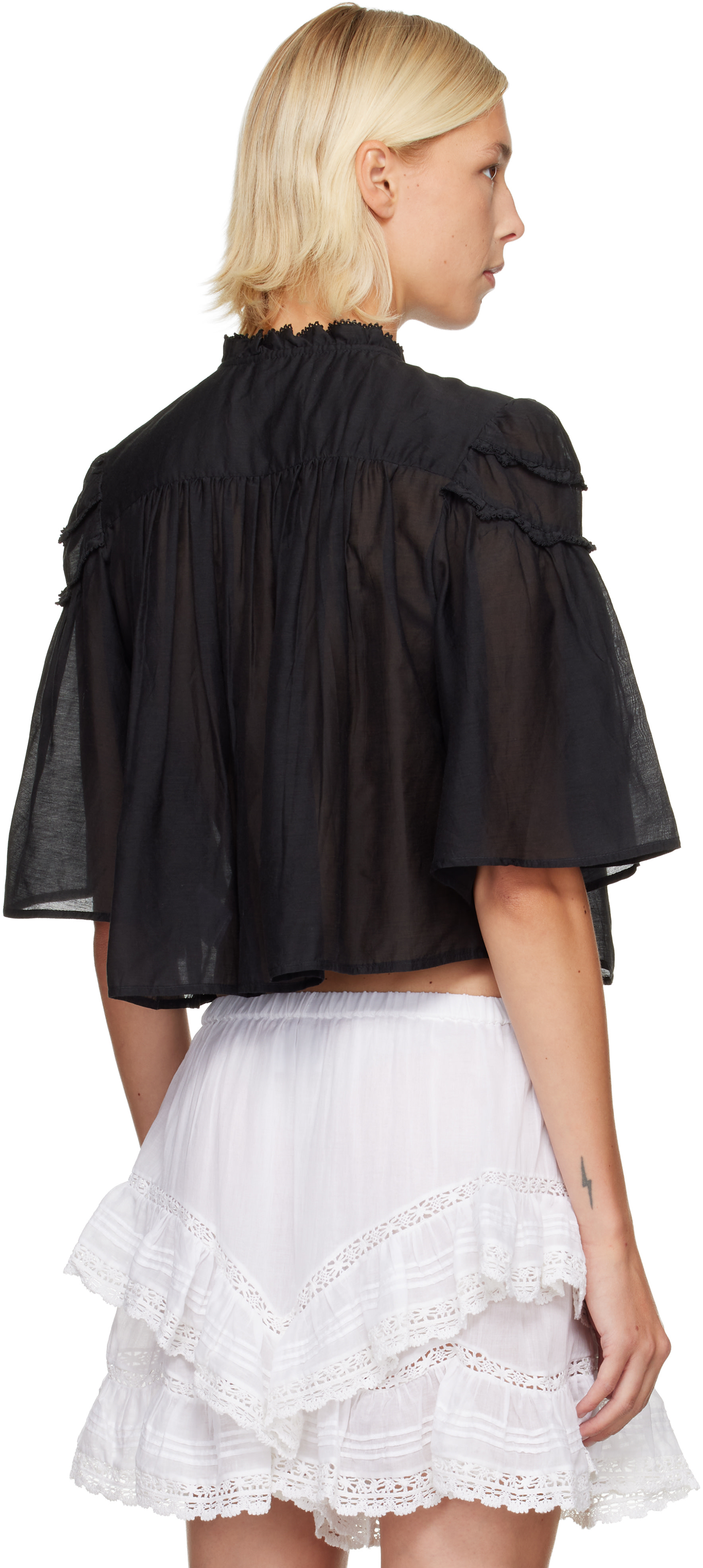 Isabel Marant Etoile: Black Carmen Blouse | SSENSE New Zealand