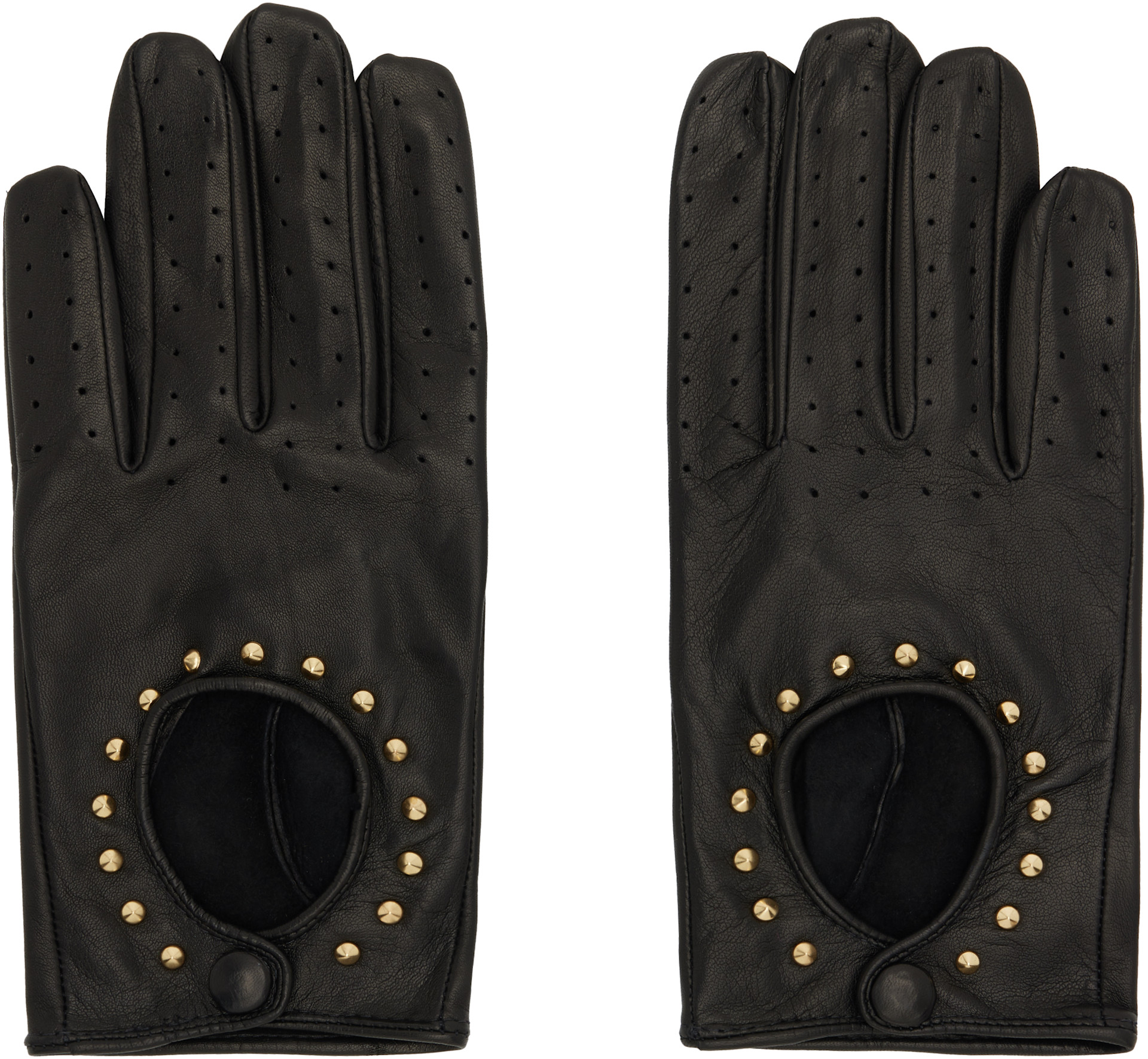 earnest w baker レザーグローブ Ernest W. Baker: Black Leather Driving Gloves | SSENSE