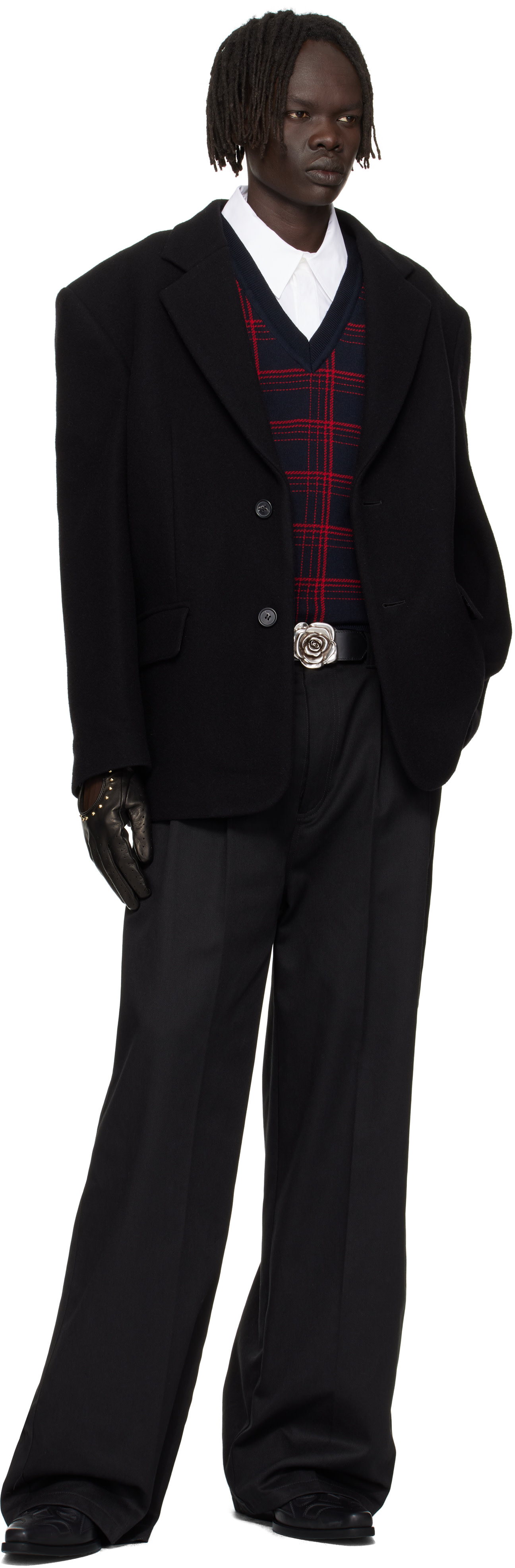 Ernest W. Baker: Black Leather Driving Gloves | SSENSE