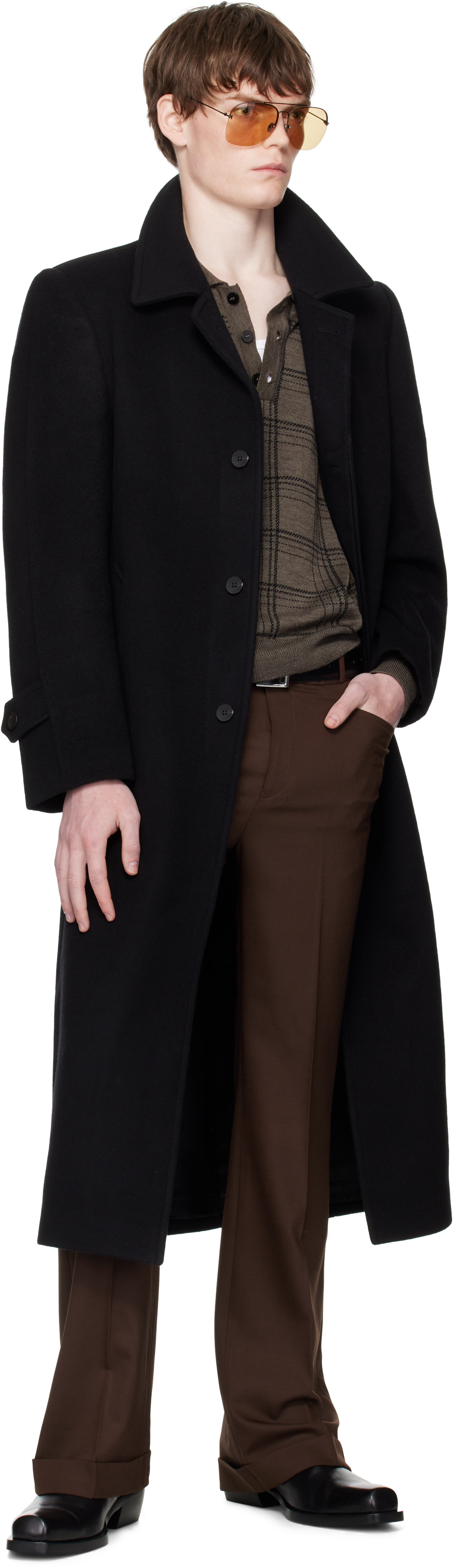 Ernest W. Baker - 블랙 울 카 코트