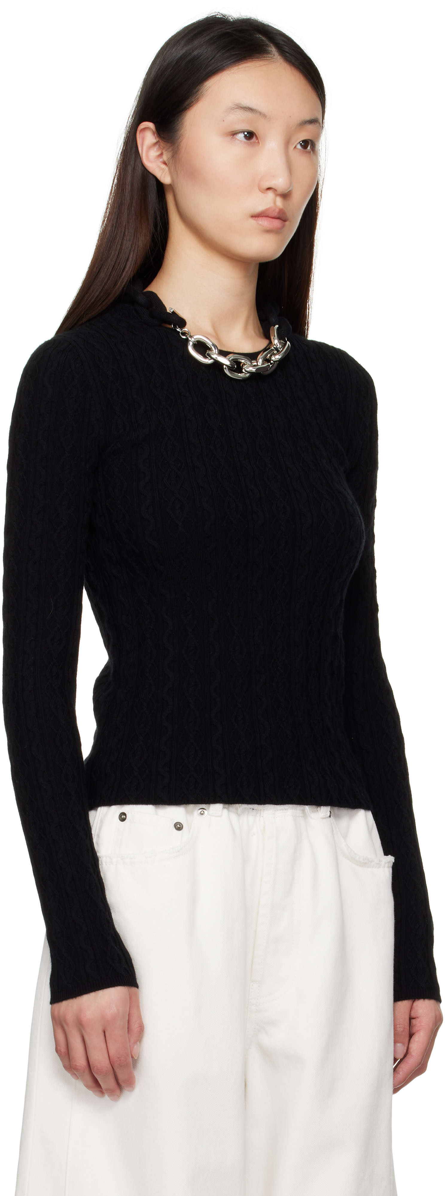 Rabanne - Pull noir en laine