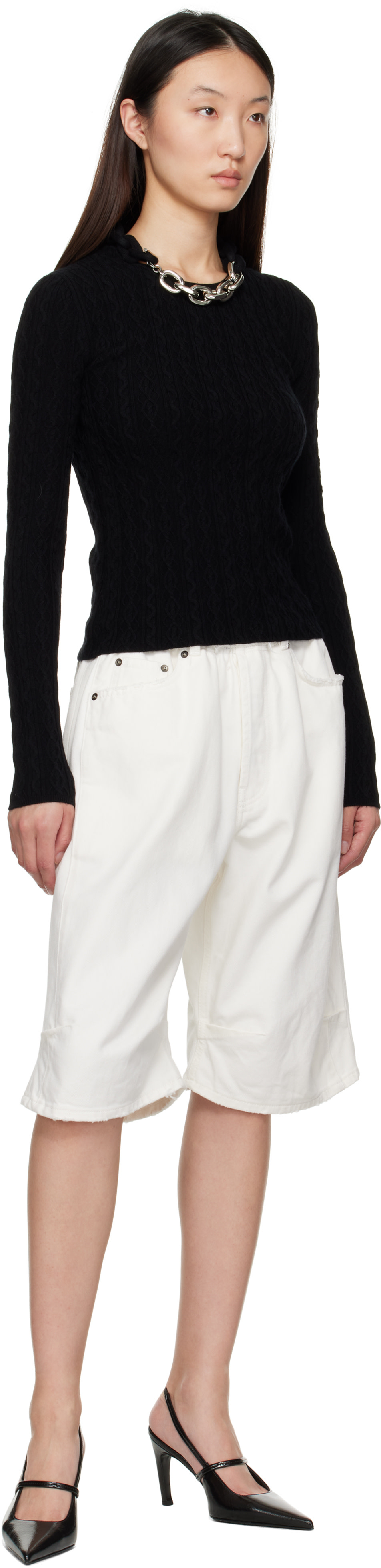 Rabanne - Pull noir en laine