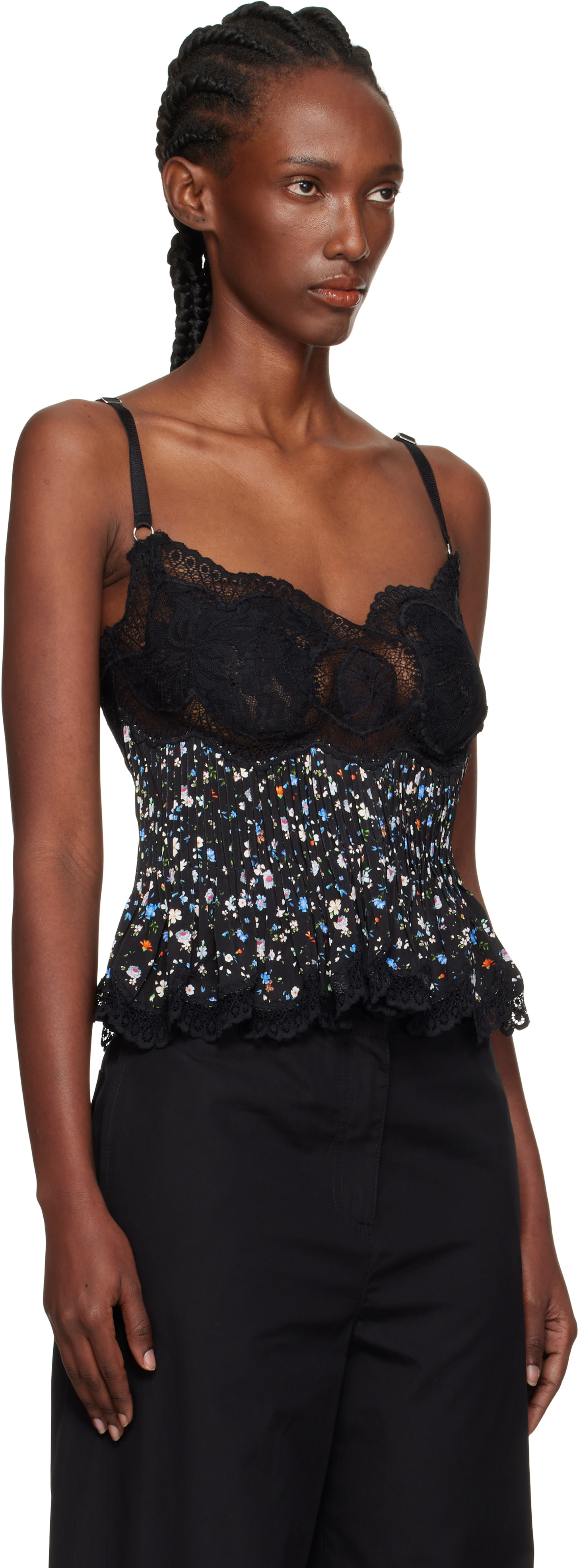 G tech magnet under lace tops ブラック Sculpt Lace Trim Cami Top Black | Dynamite