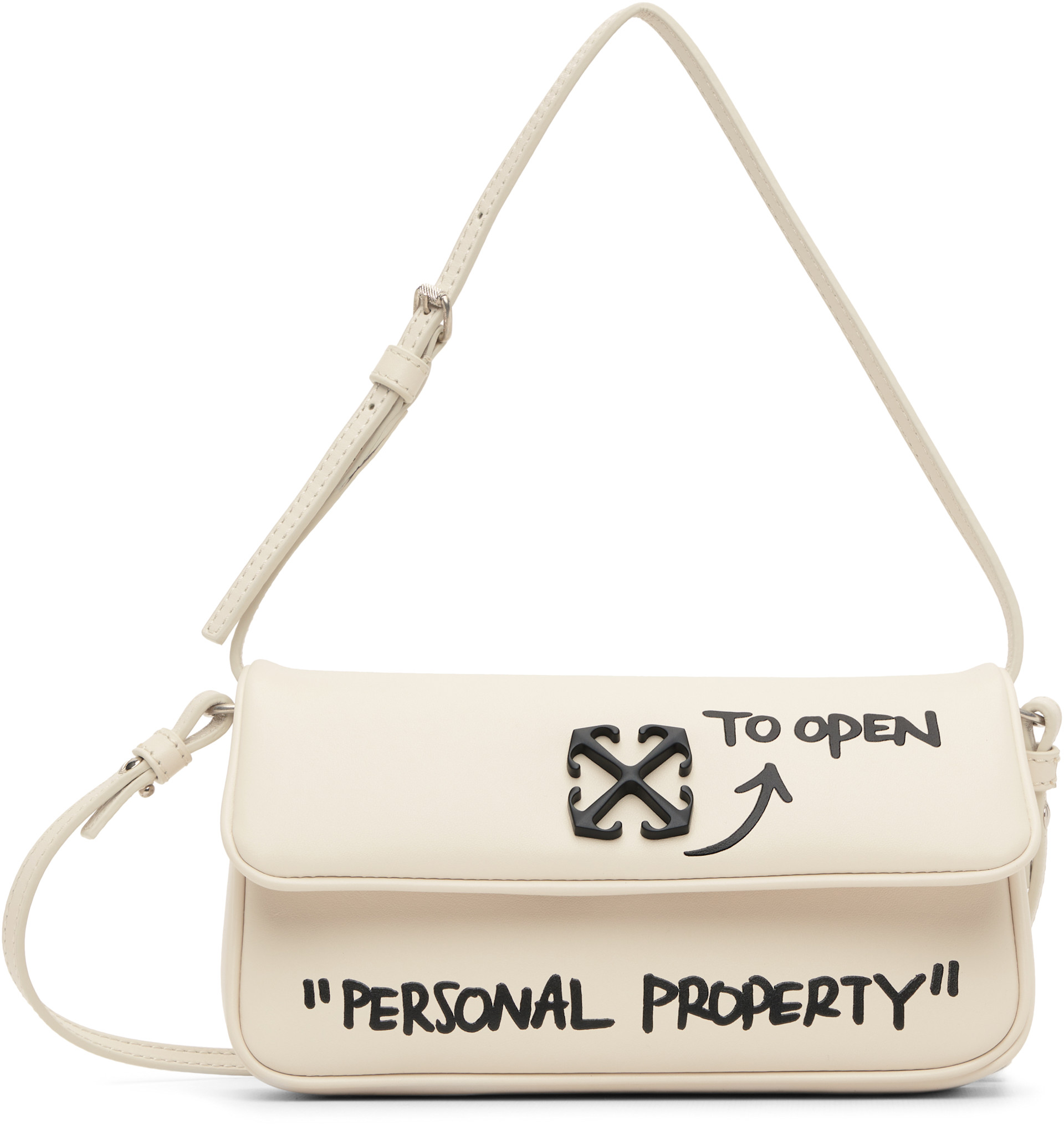 Off-White: Off-White Jitney Shoulder 0.7 Quote Bag | SSENSE
