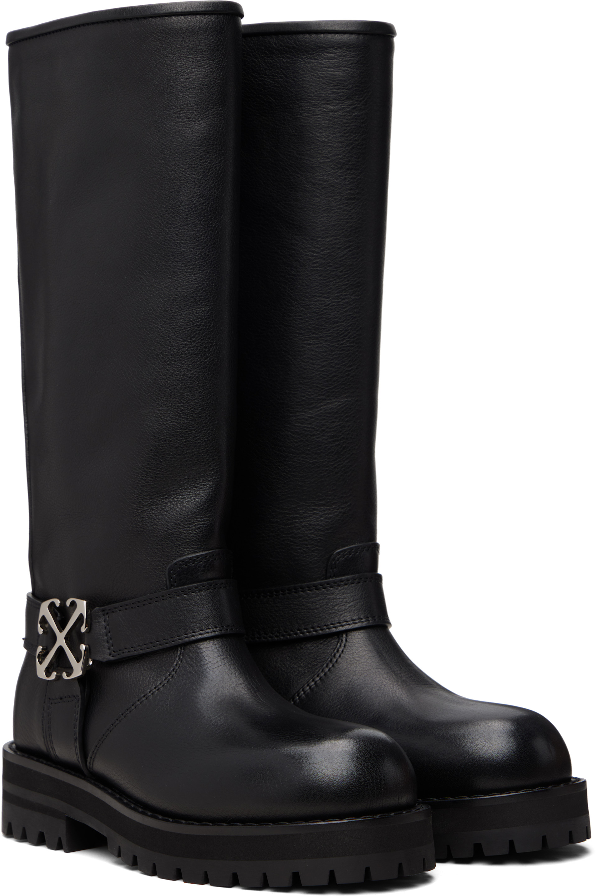 Off-White - Gray Off Track Tall Boots