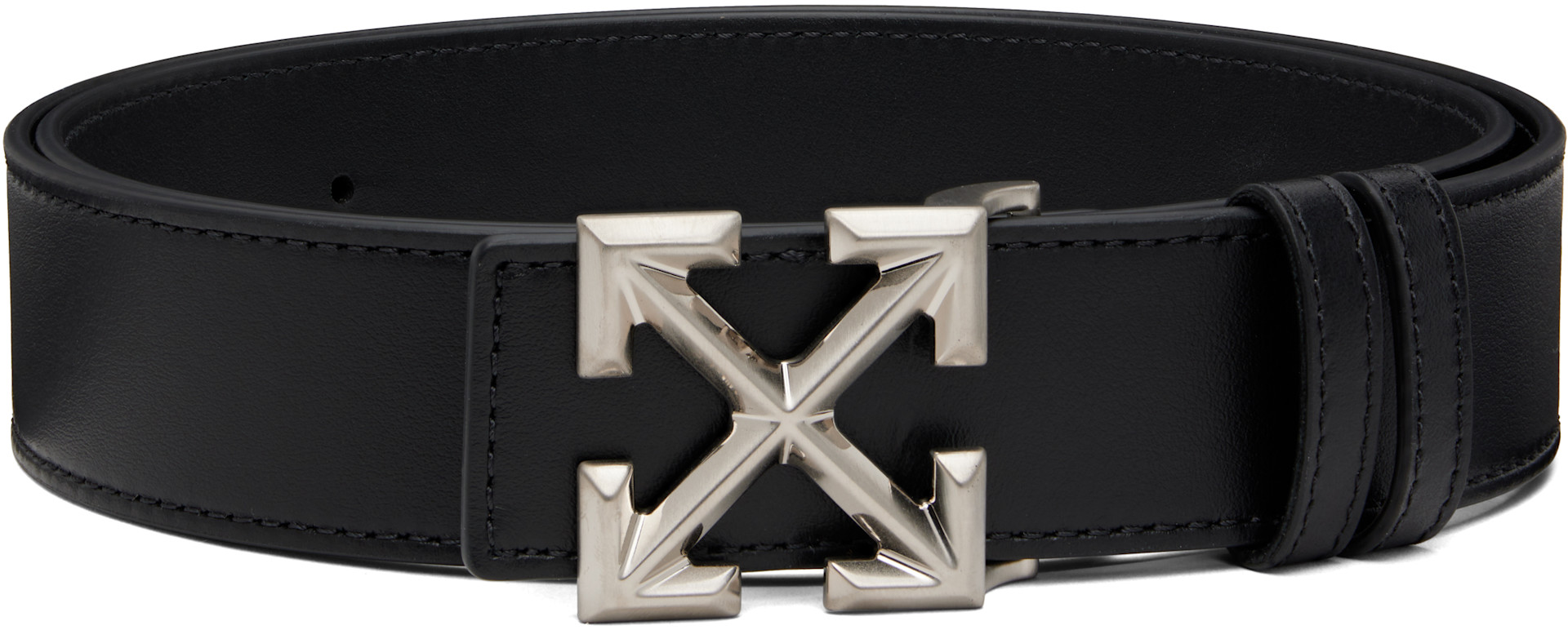 Off-White Women\'s Arrow Quote Leather Belt OFF-WHITE ARROW QUOTE UNISEX - Belt - black/ white/black  main image 4