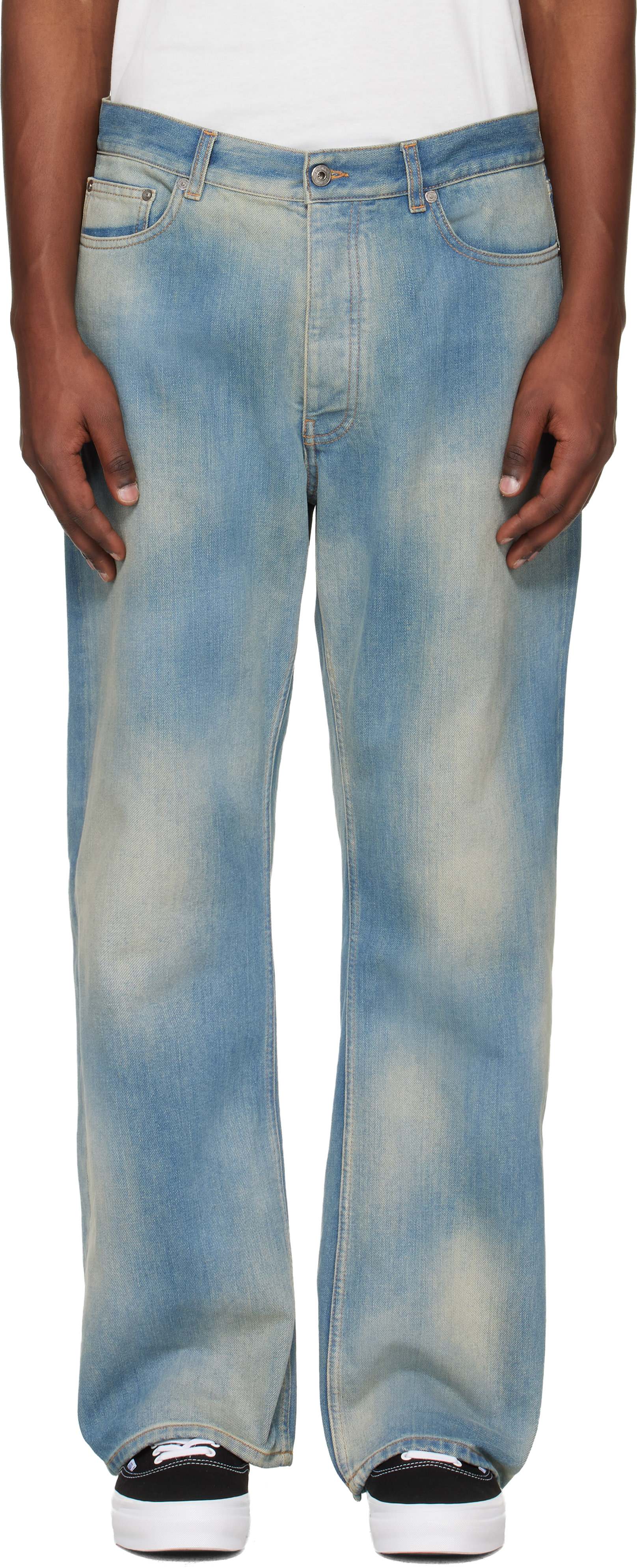 Off-White - ブルー Diagonal Raw Patch 90s Skate ジーンズ