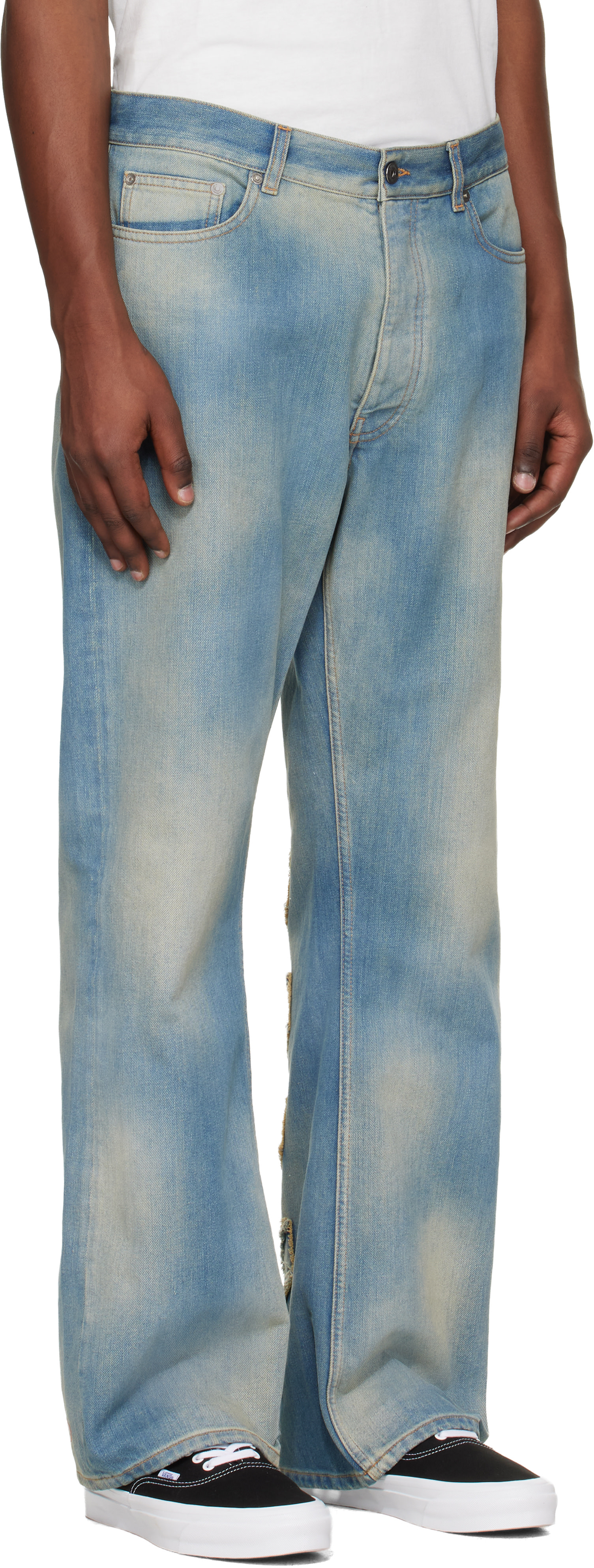 Off-White - ブルー Diagonal Raw Patch 90s Skate ジーンズ