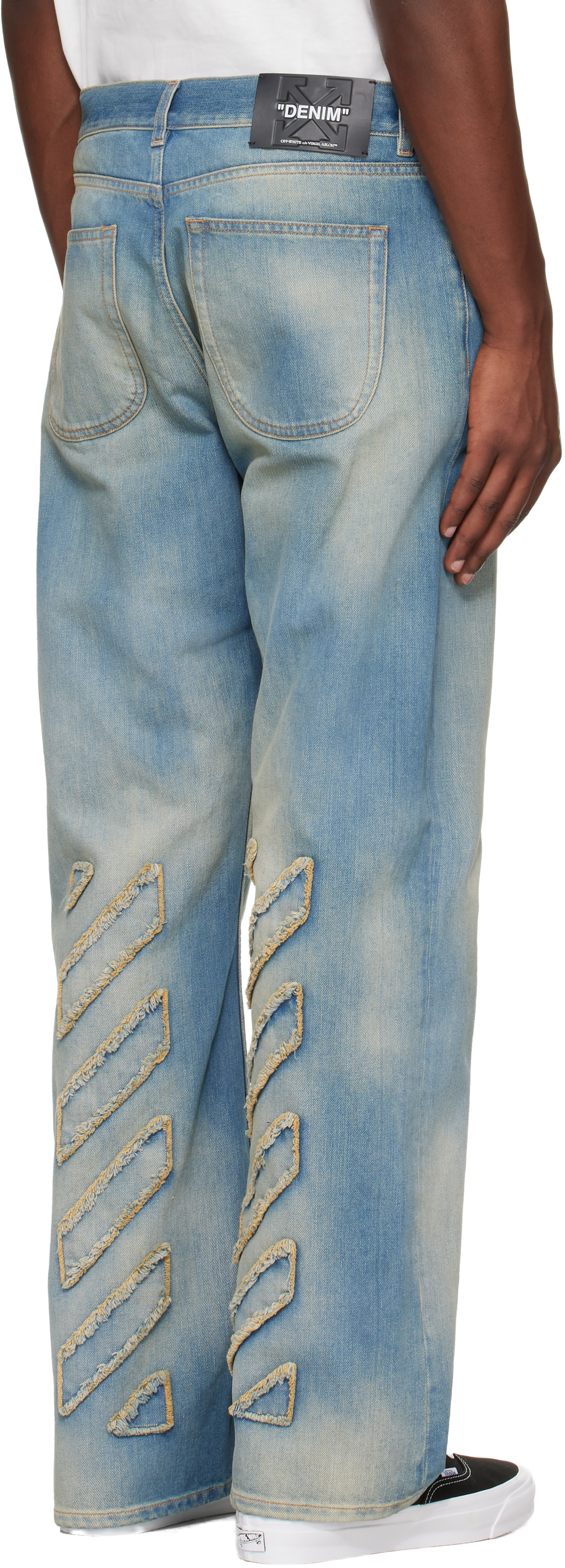 Off-White - ブルー Diagonal Raw Patch 90s Skate ジーンズ