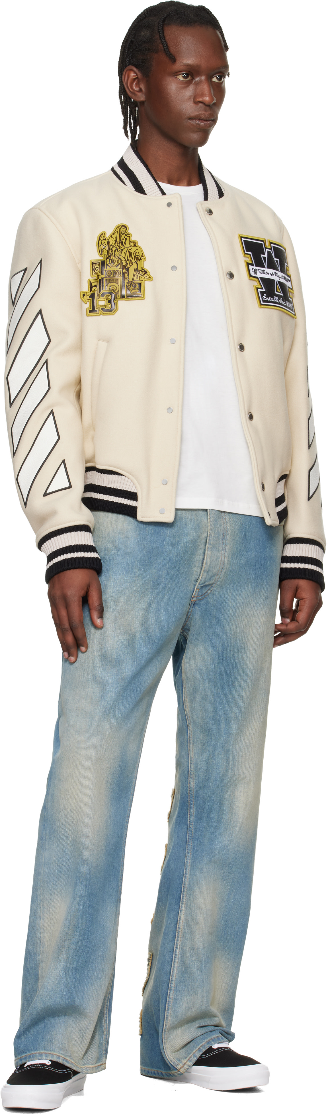 Off-White - ブルー Diagonal Raw Patch 90s Skate ジーンズ