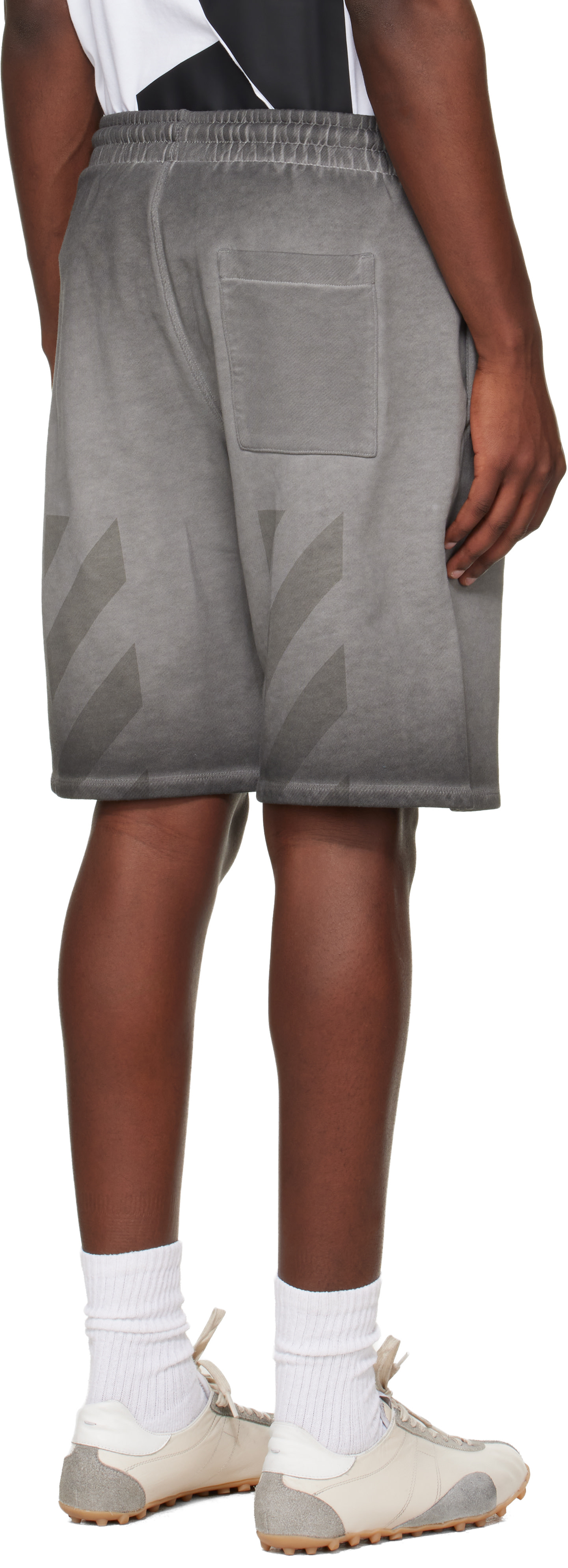 Off-White: グレー Laundry Diagonal Skate スウェットショートパンツ 