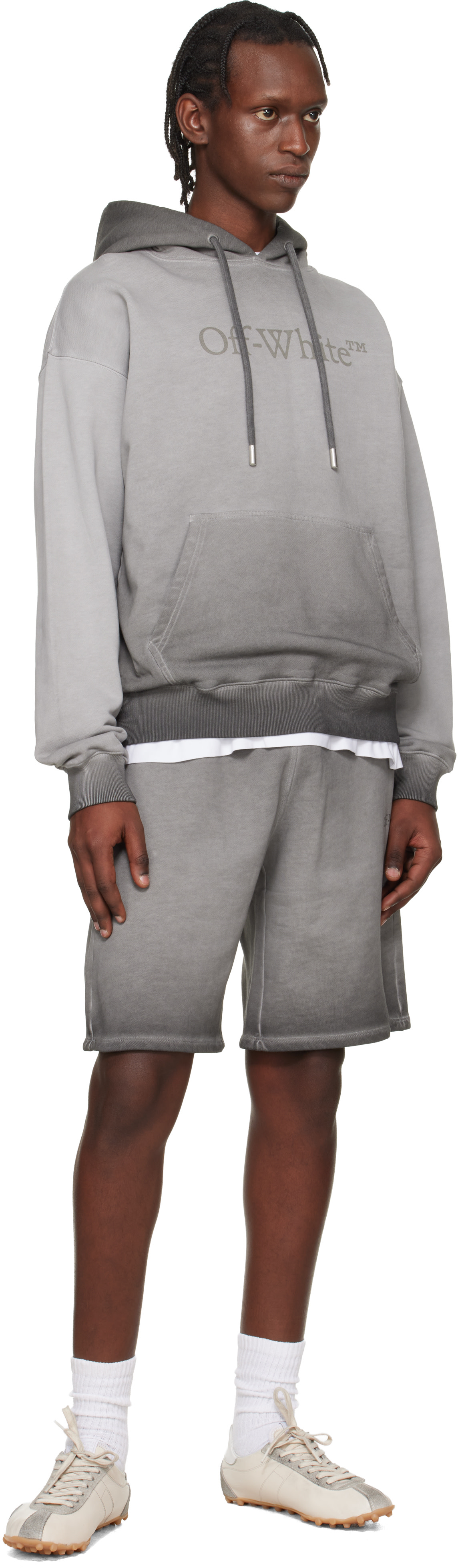 Off-White - Pull à capuche de planchiste Laundry gris