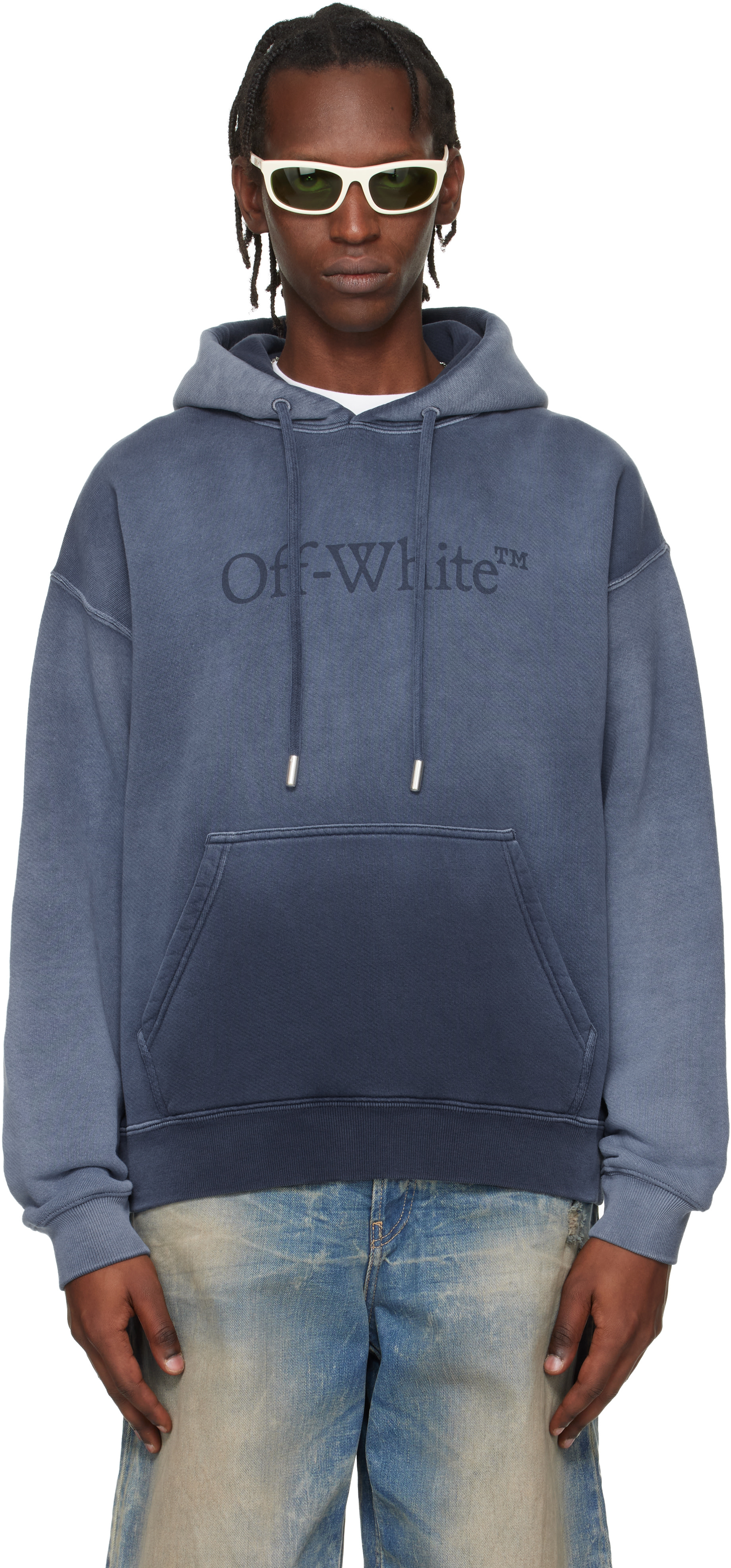 Off-White - Pull à capuche de planchiste Laundry bleu