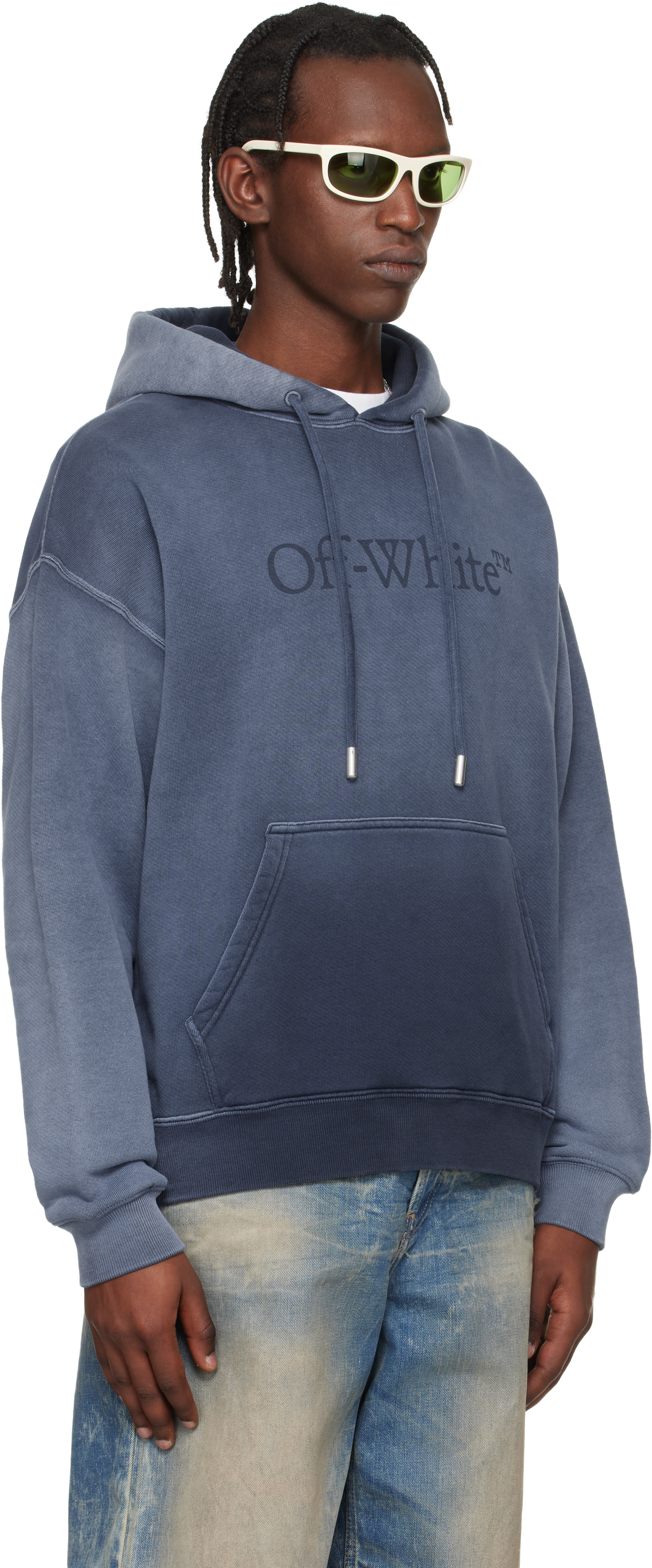 Off-White - Pull à capuche de planchiste Laundry bleu