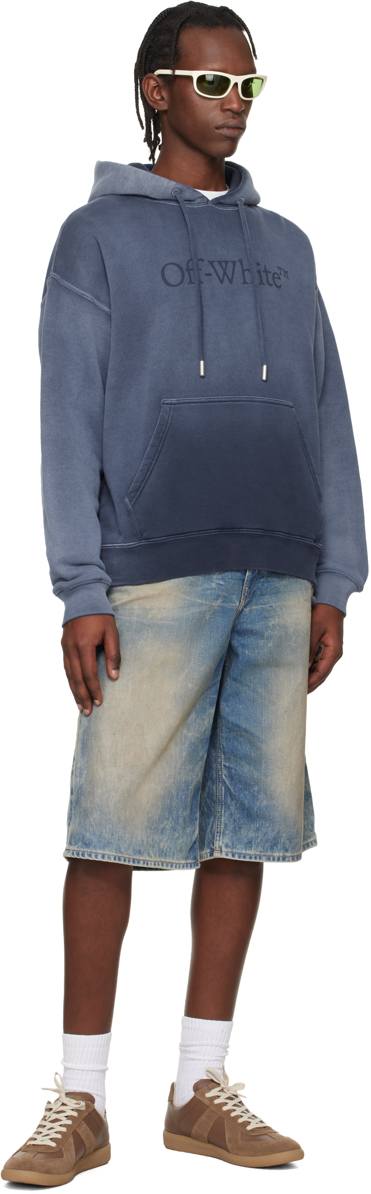 Off-White - Pull à capuche de planchiste Laundry bleu