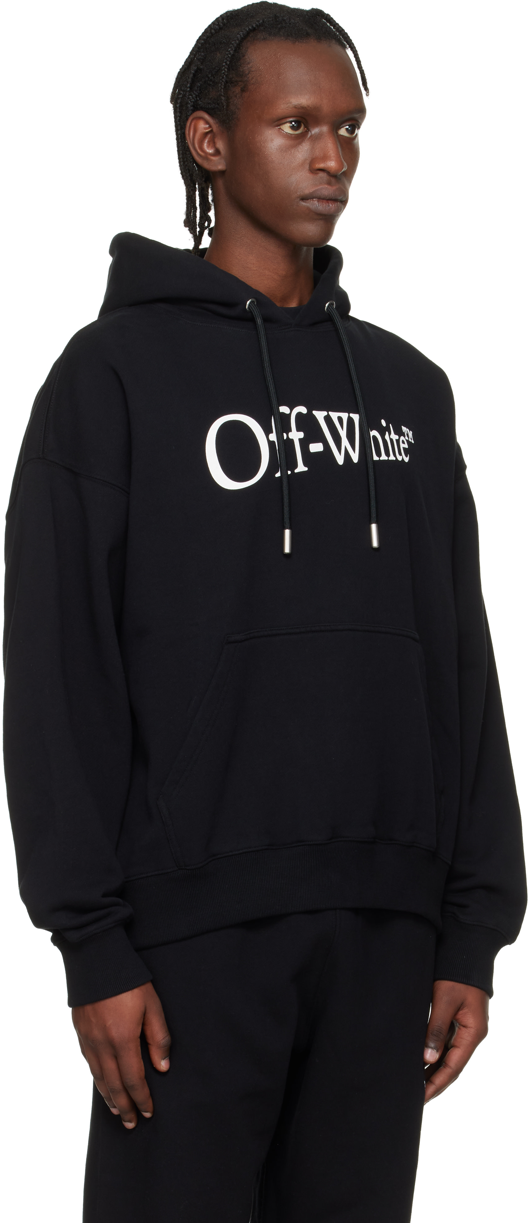 Off-White: Black Run Arrow Skate Hoodie | SSENSE
