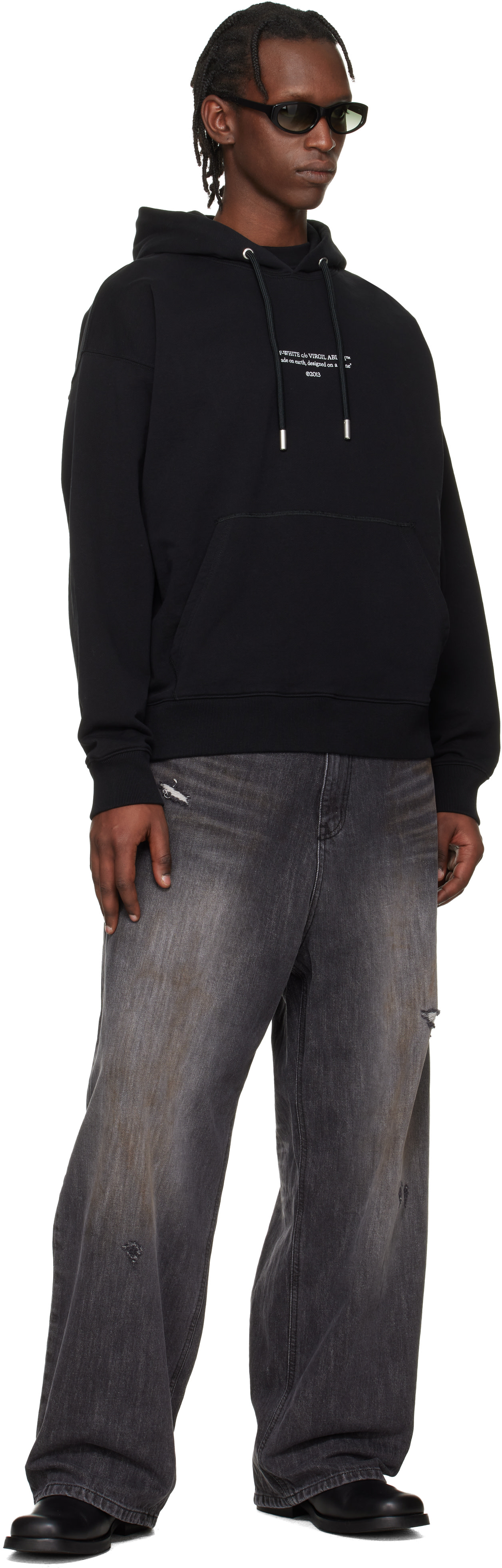 Off-White - Pull à capuche de planchiste Statement noir