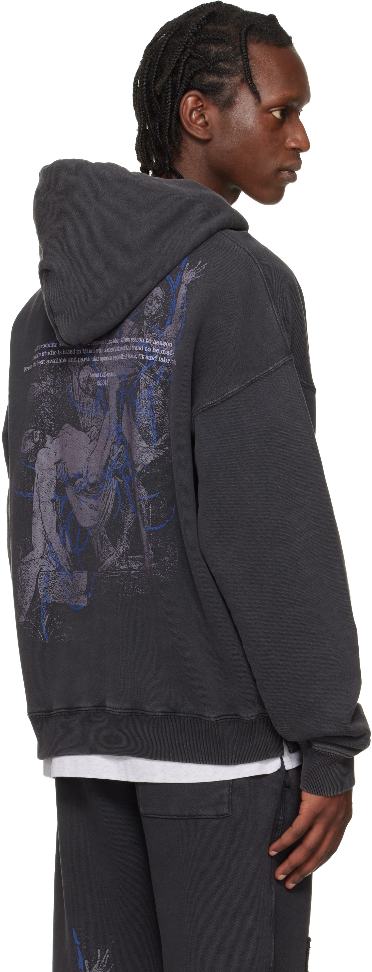 Off-White: ブラック Faded Painting フーディ | SSENSE 日本