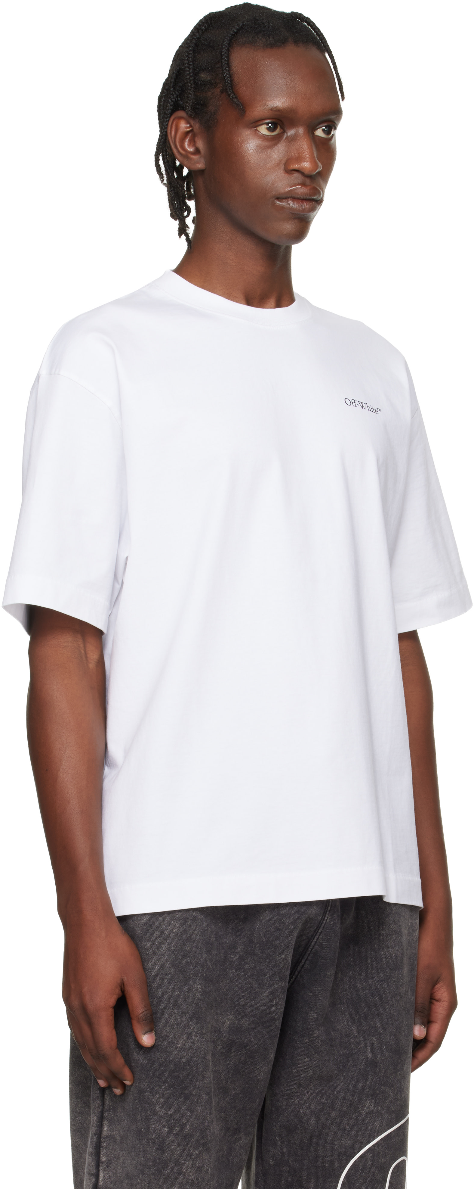Off-White: White Half Arrow Skate Logo T-shirt | SSENSE